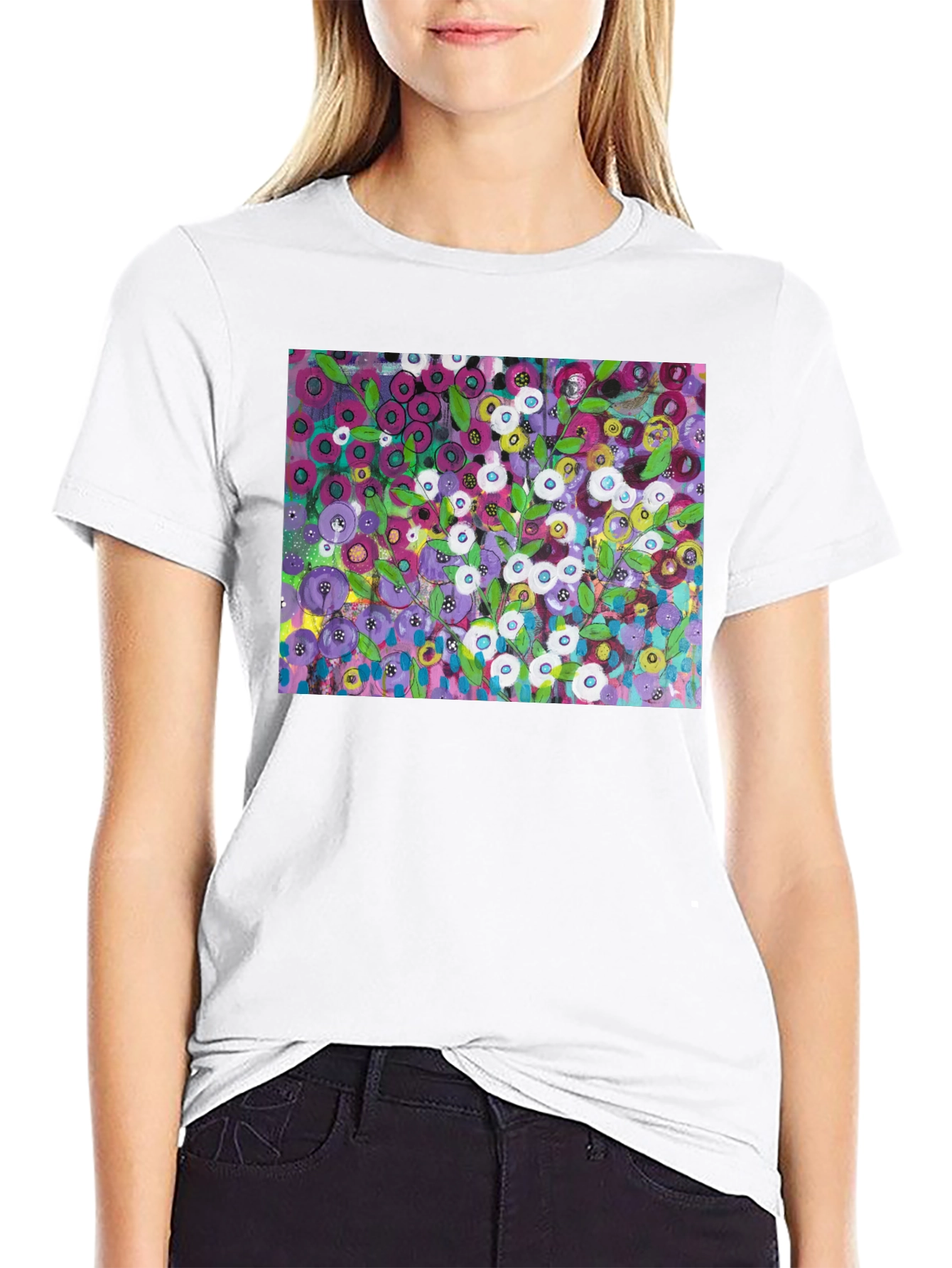 Floral Burst Graphic Tee - Modern Art Shirt