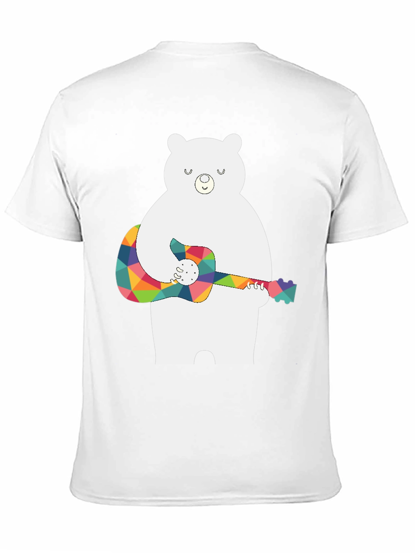 Bear Playing Guitar Black T-Shirt