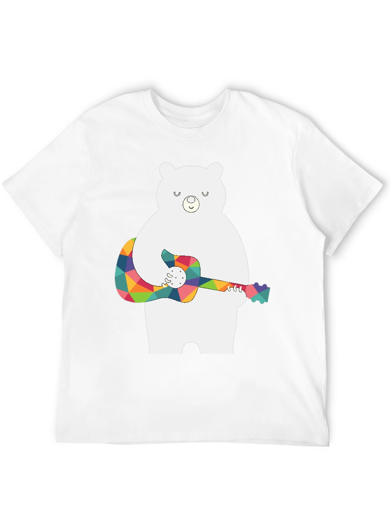 Bear Playing Guitar Black T-Shirt