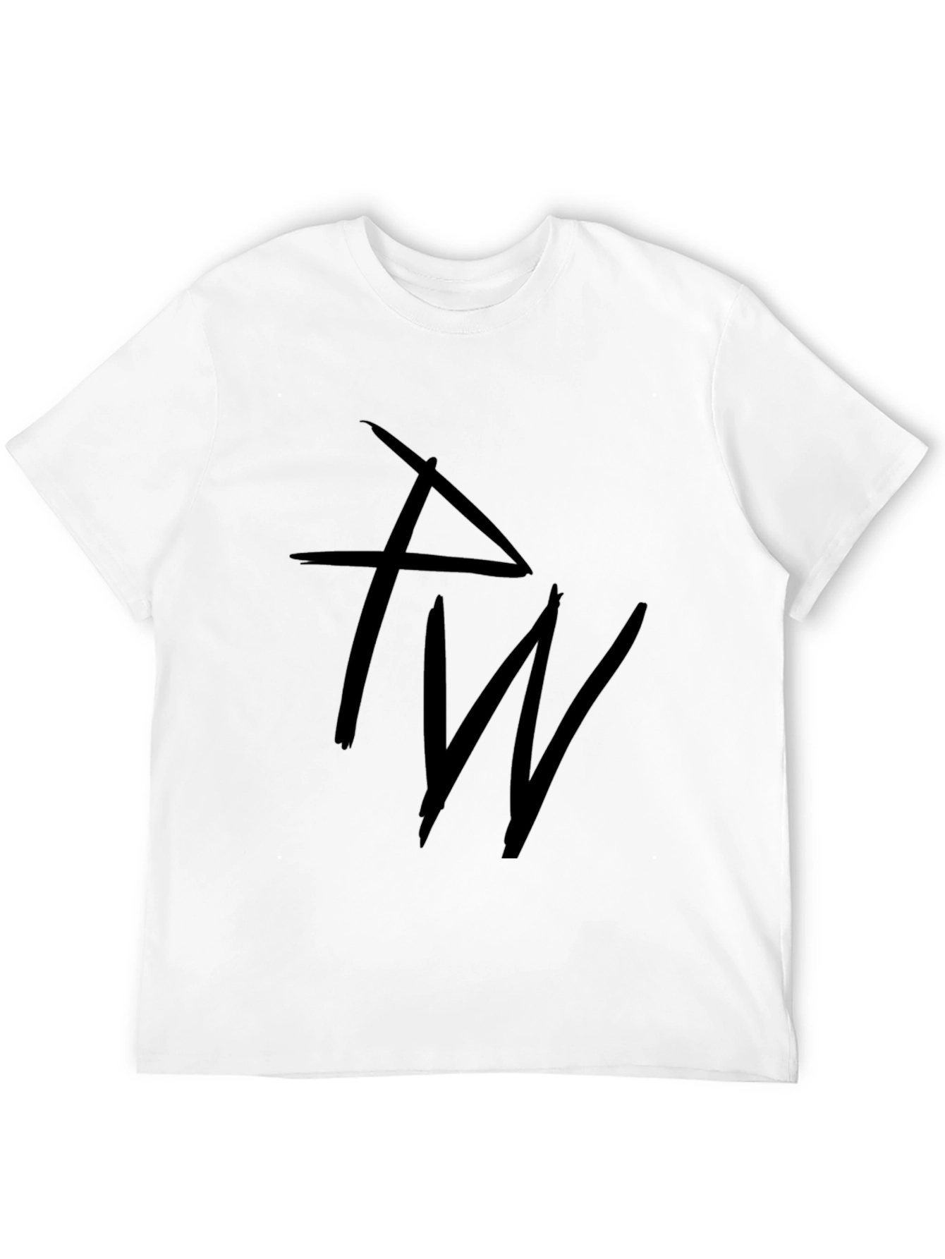 Black Graphic T-Shirt with Abstract Letter Design