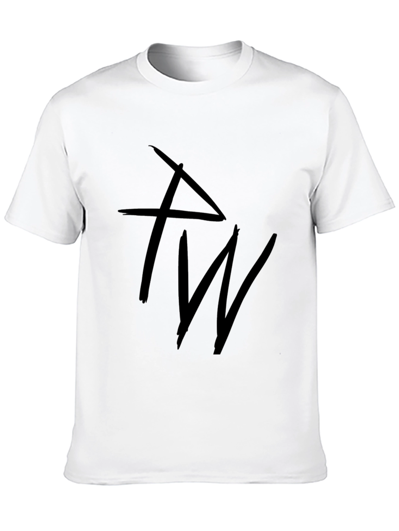 Black Graphic T-Shirt with Abstract Letter Design