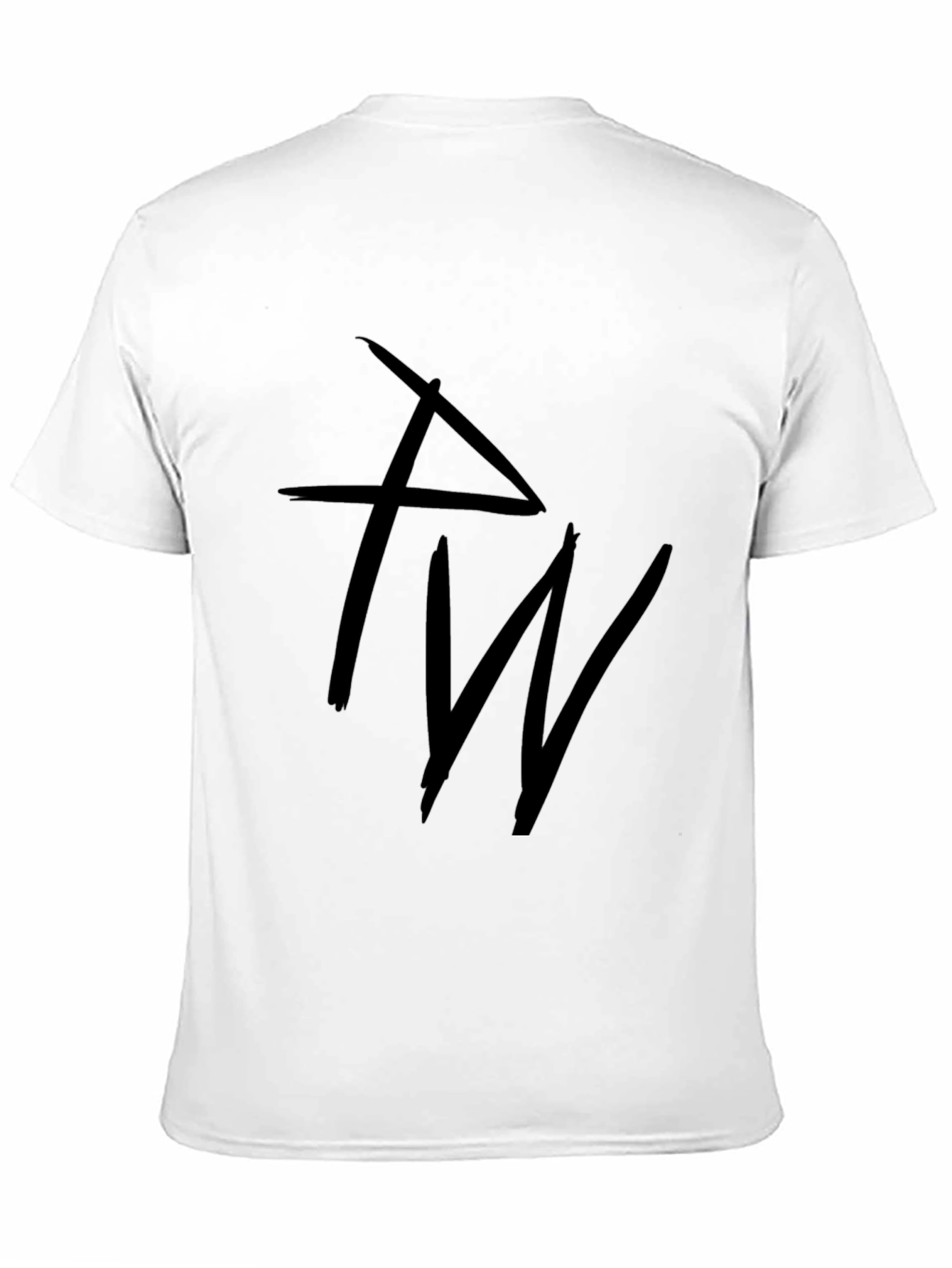 Black Graphic T-Shirt with Abstract Letter Design