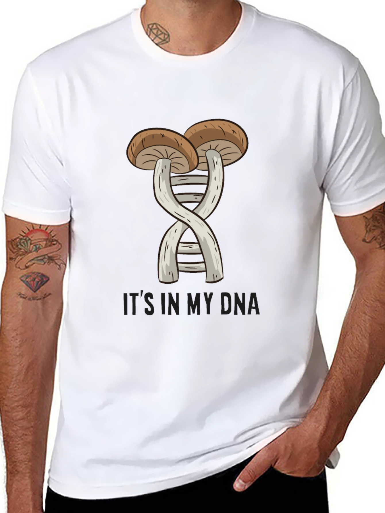 Mushroom DNA T-Shirt - Fungi Genetic Tee
