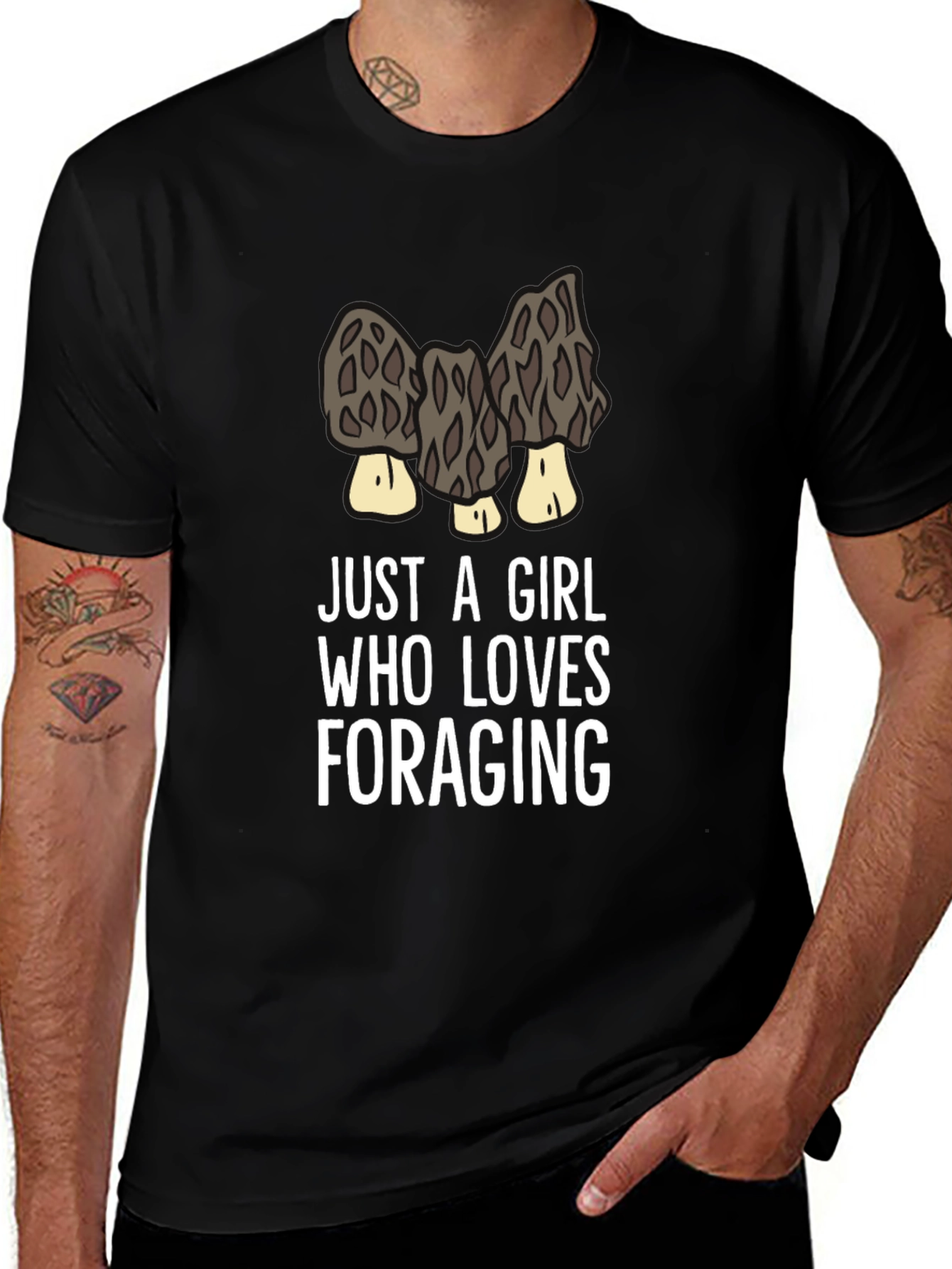 Morel Mushroom Foraging Girls T-Shirt