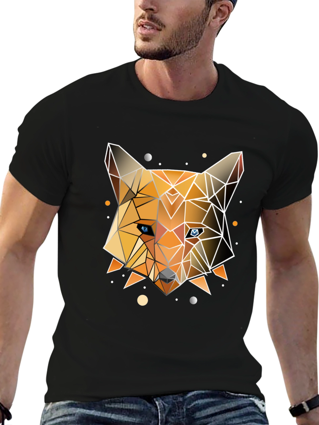 Geometric Fox Graphic Tee - Modern Design