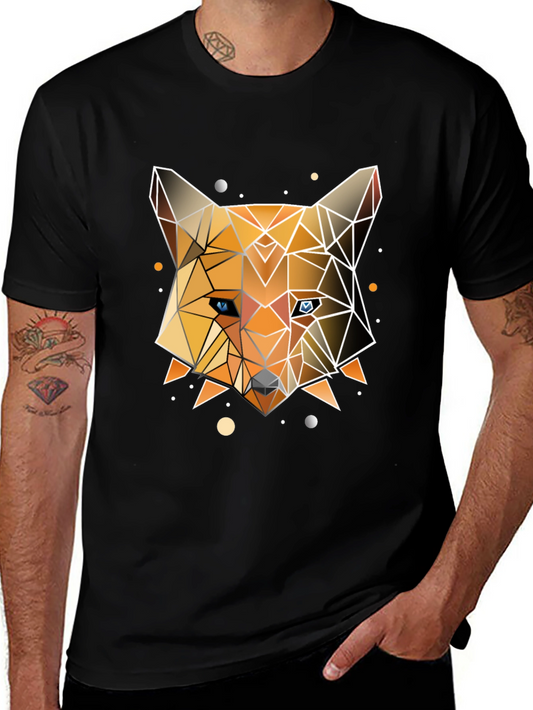 Geometric Fox Graphic Tee - Modern Design