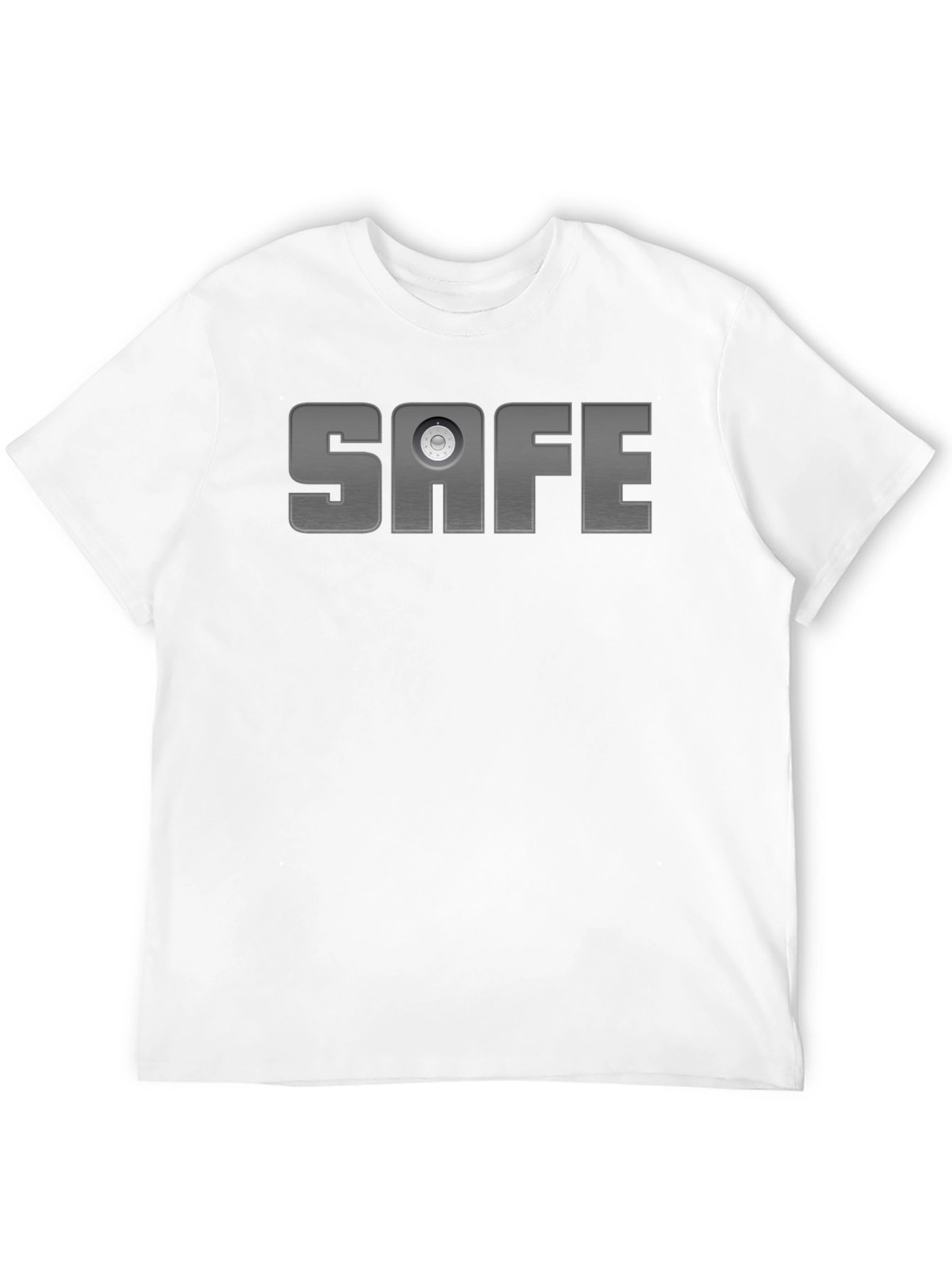 Safe Text Graphic T-Shirt - Black Cotton Blend Tee