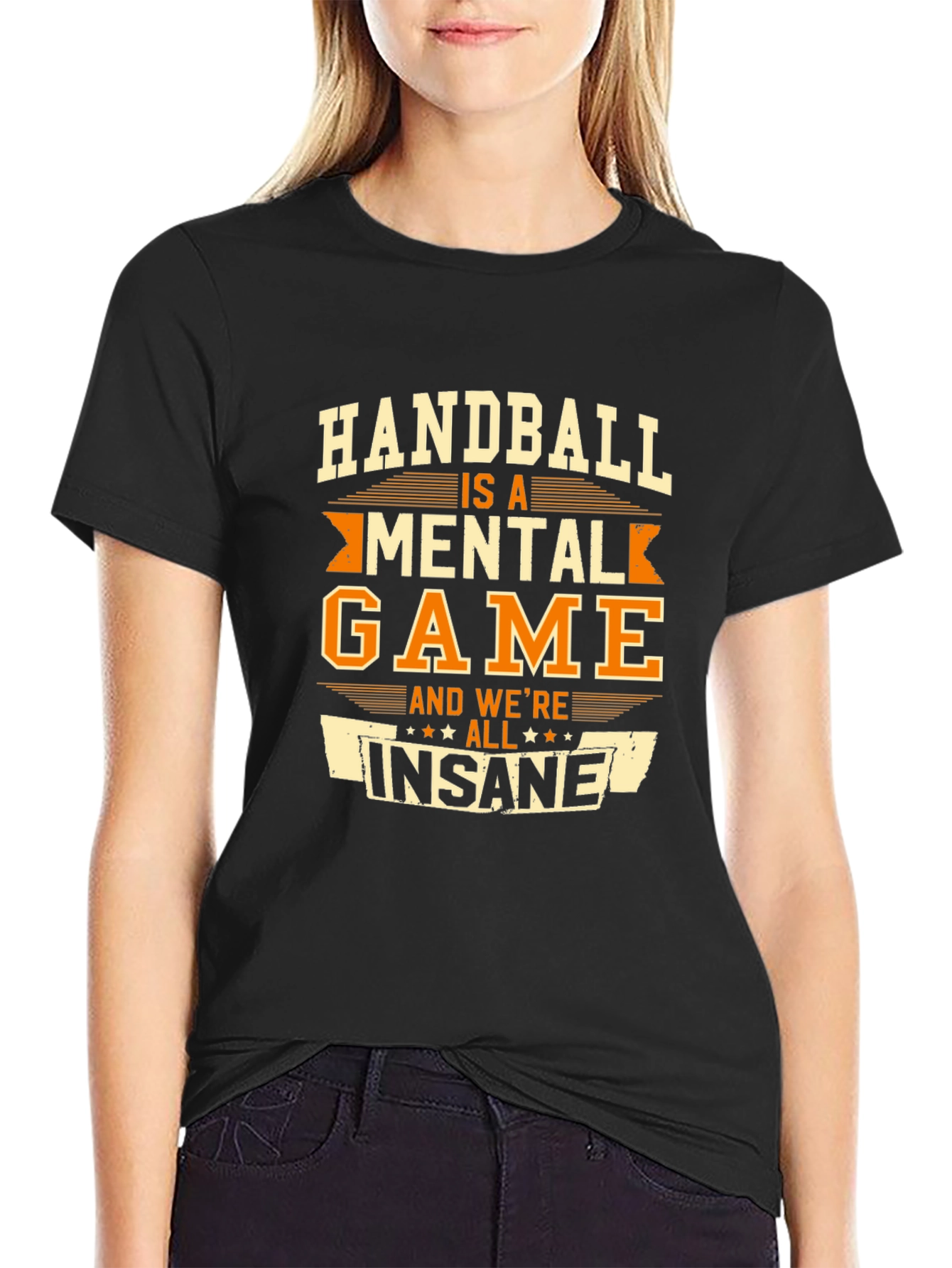 Handball Mental Game Black T-Shirt