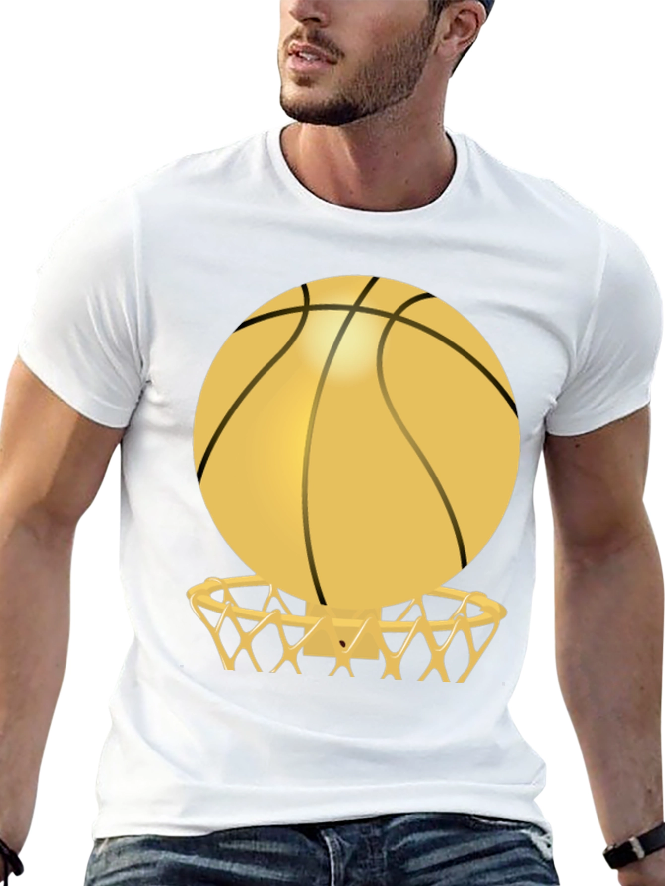 Basketball Hoop Graphic Tee - Black