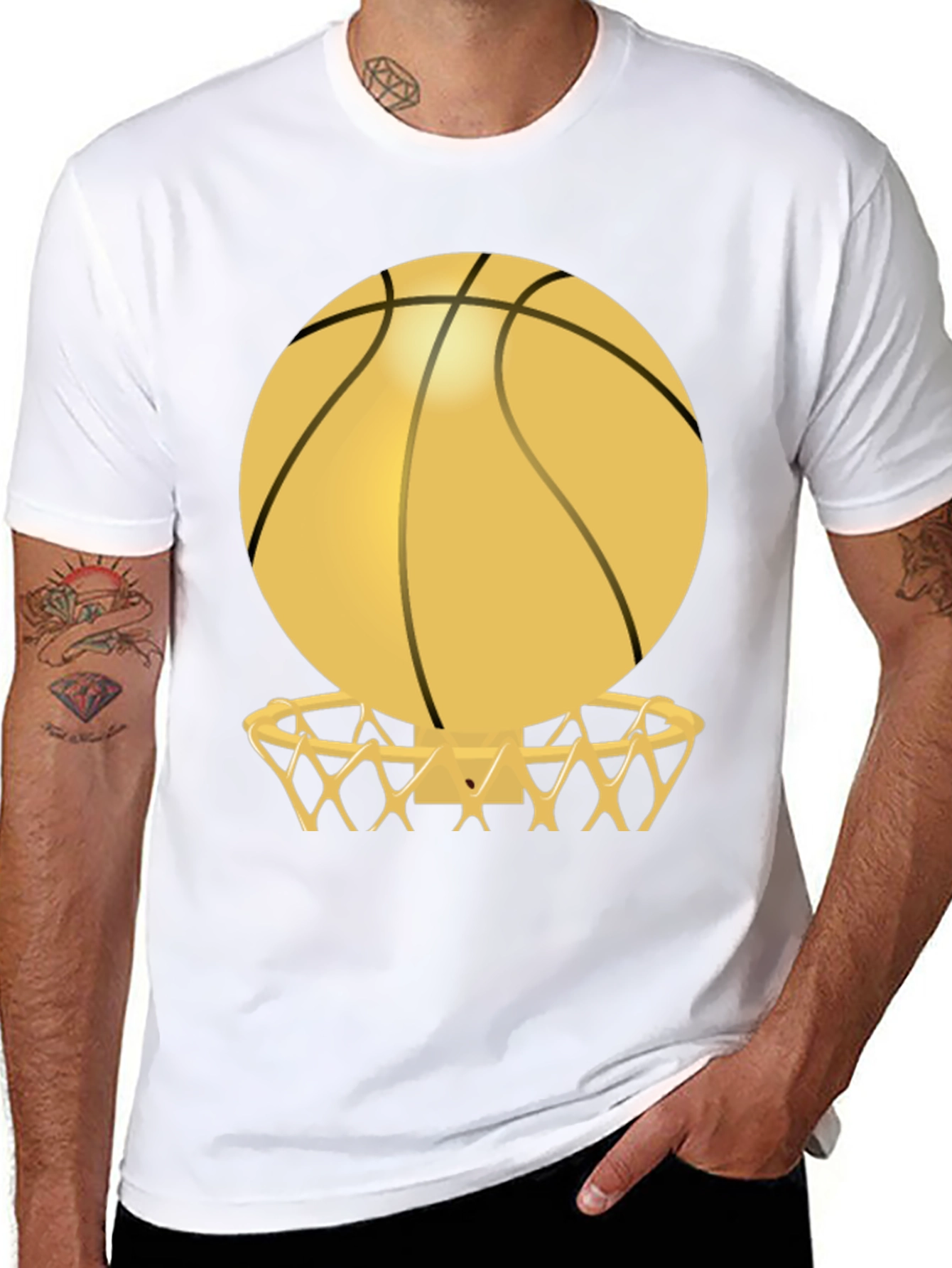 Basketball Hoop Graphic Tee - Black