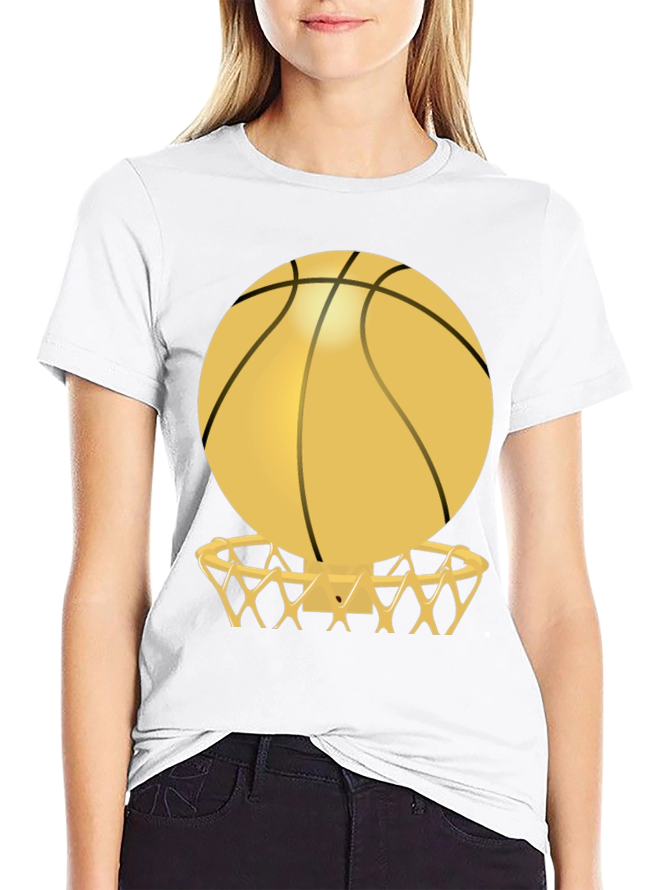 Basketball Hoop Graphic Tee - Black