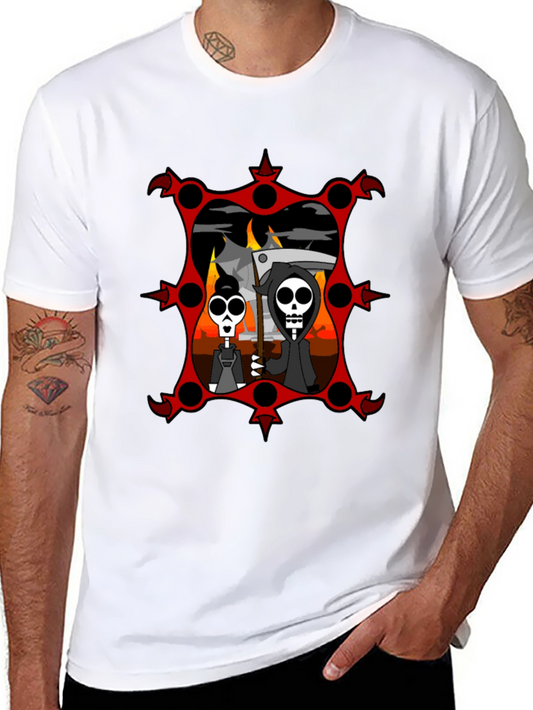 Grim Reaper Couple Black Graphic Tee
