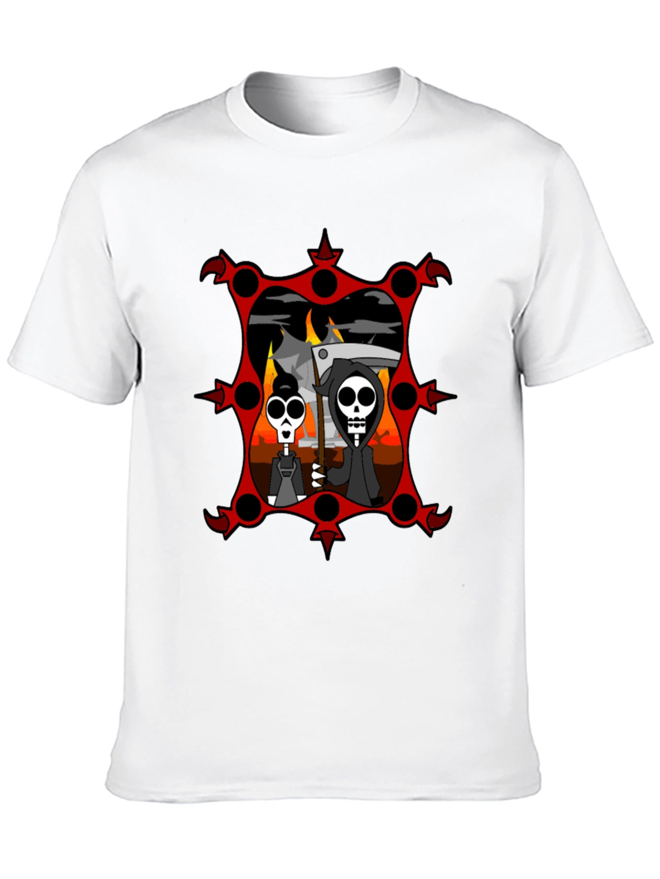Grim Reaper Couple Black Graphic Tee