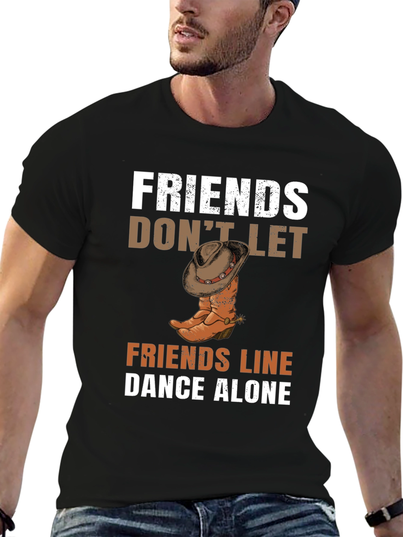 Friends Line Dance Alone Graphic Tee