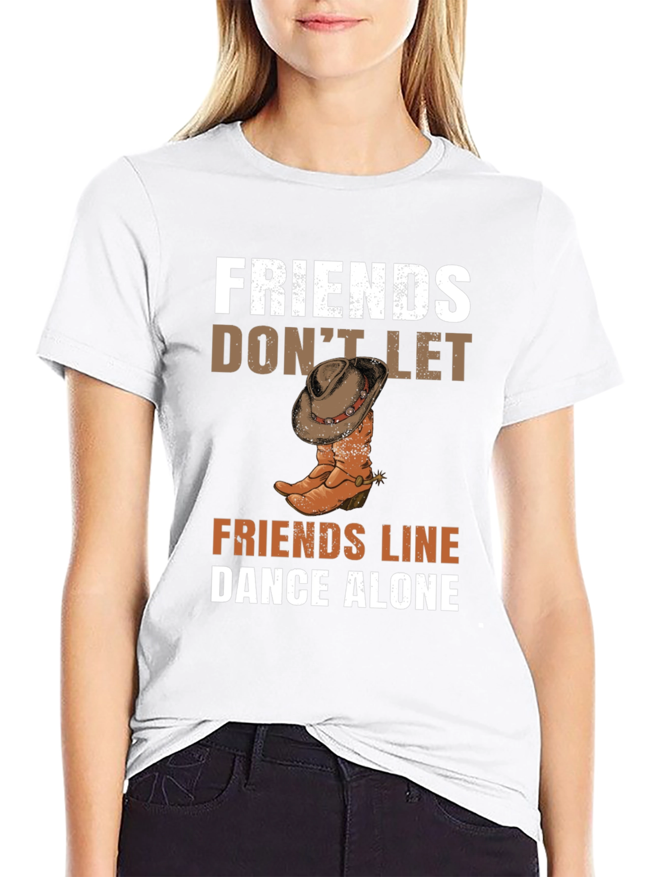 Friends Line Dance Alone Graphic Tee