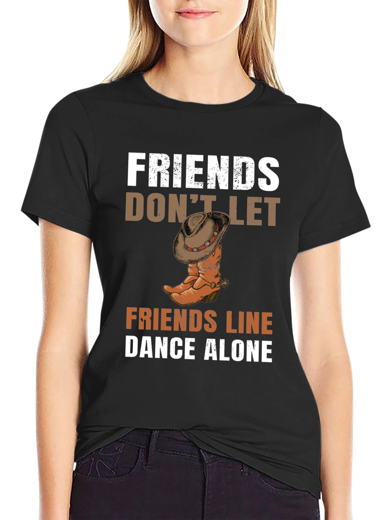 Friends Line Dance Alone Graphic Tee