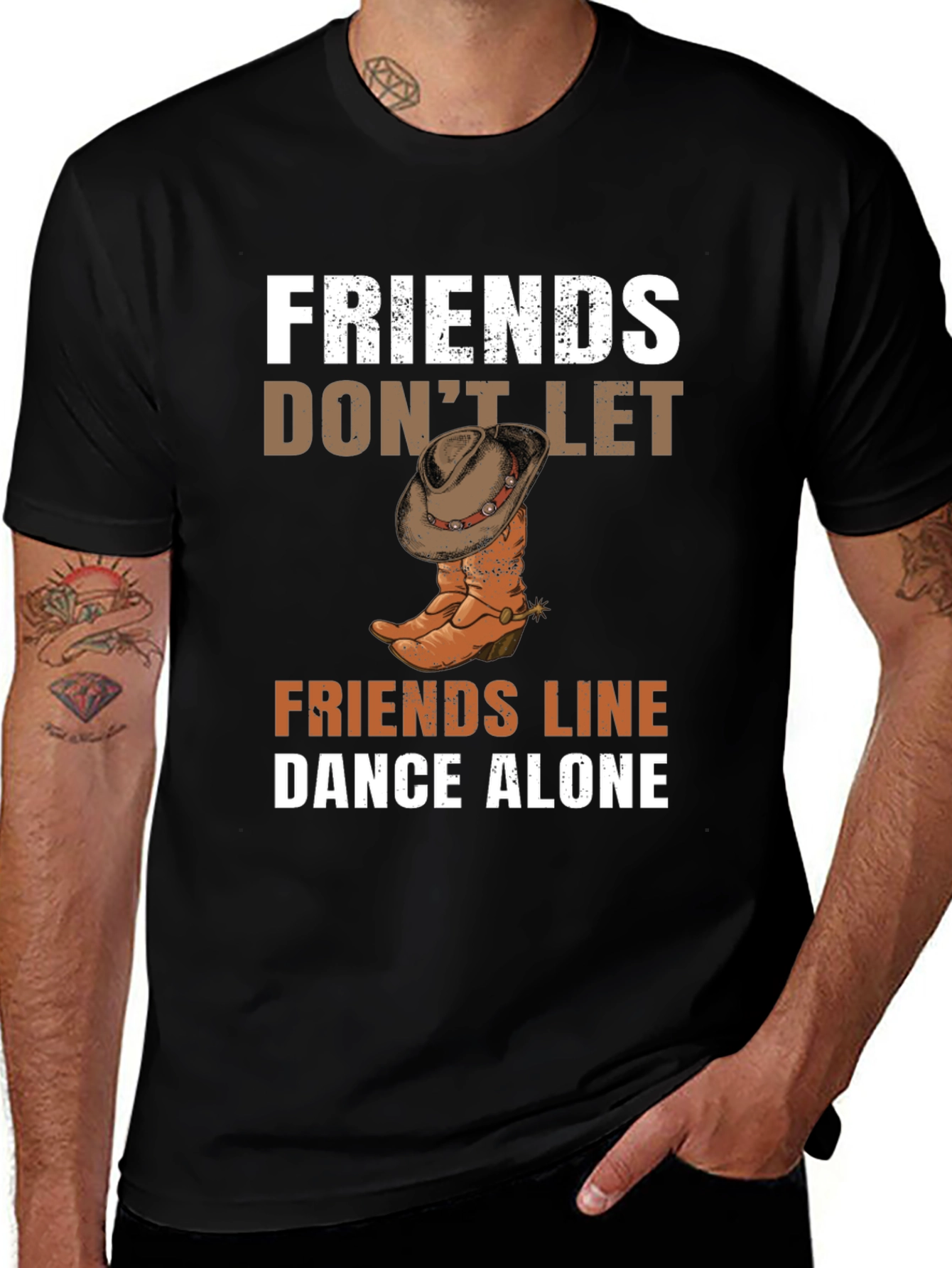 Friends Line Dance Alone Graphic Tee