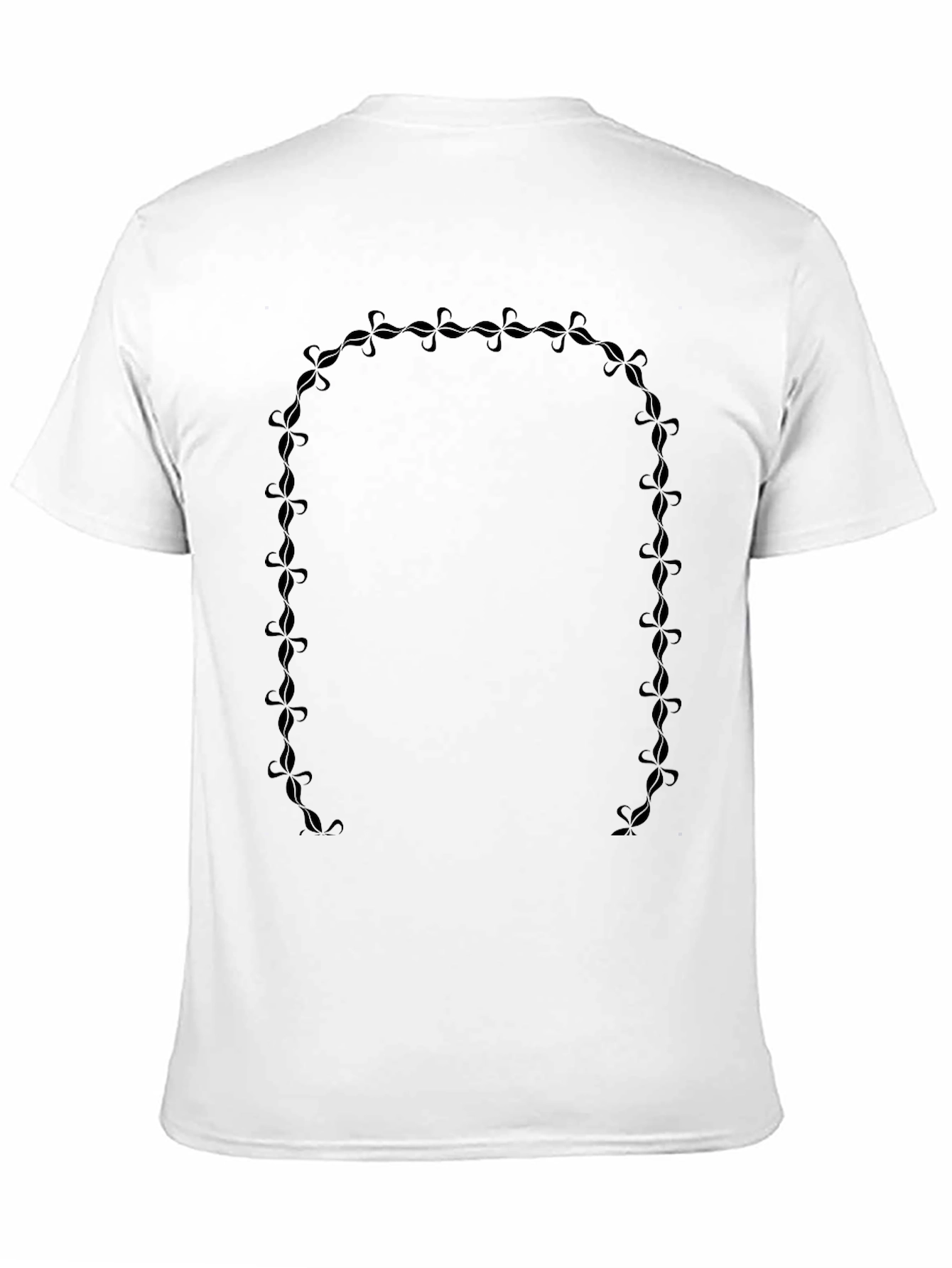 Stylish Black Tee with Floral U-Shaped Design