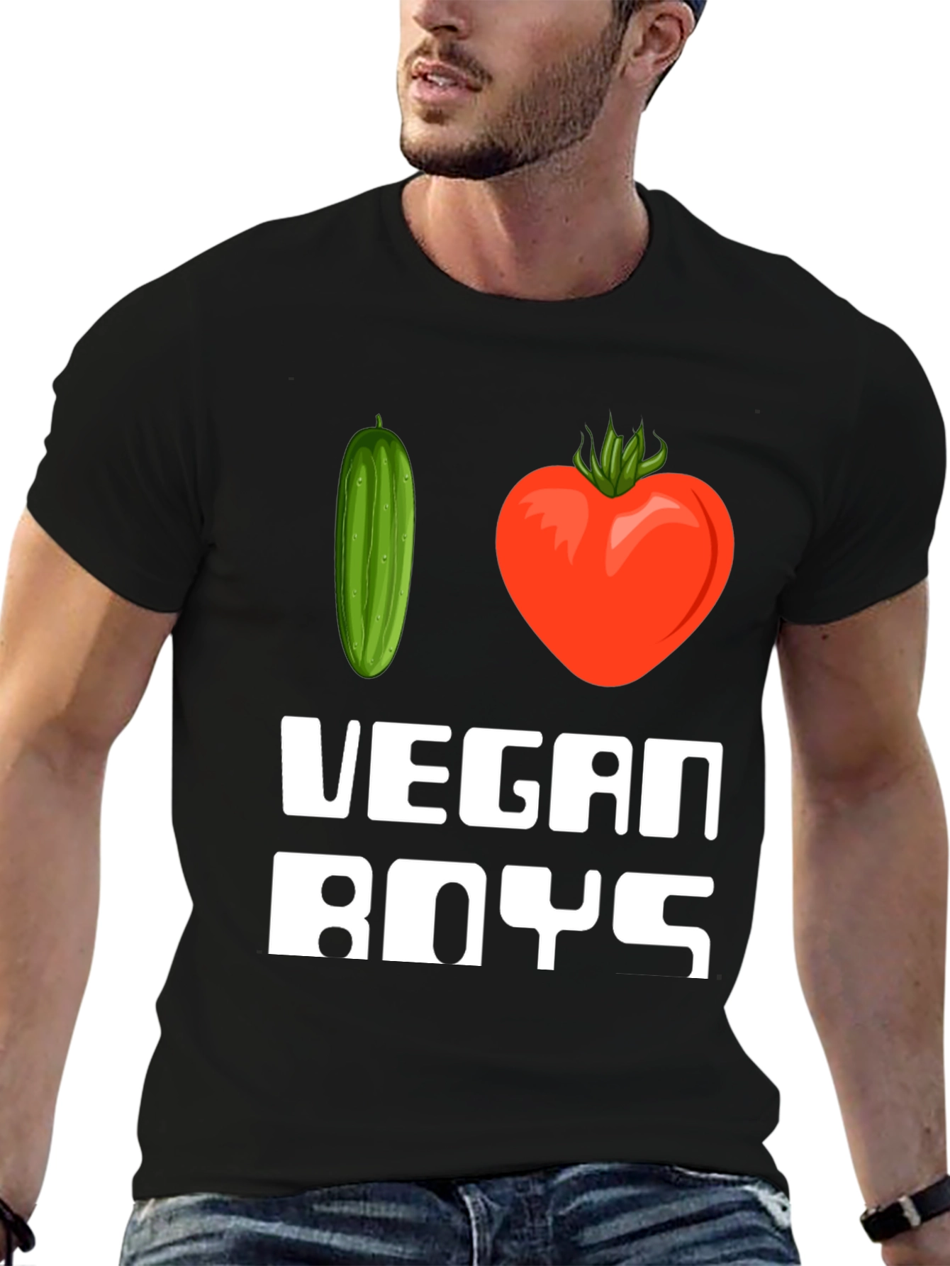 I Heart Vegan Boys T-Shirt - Funny Plant-Based Tee