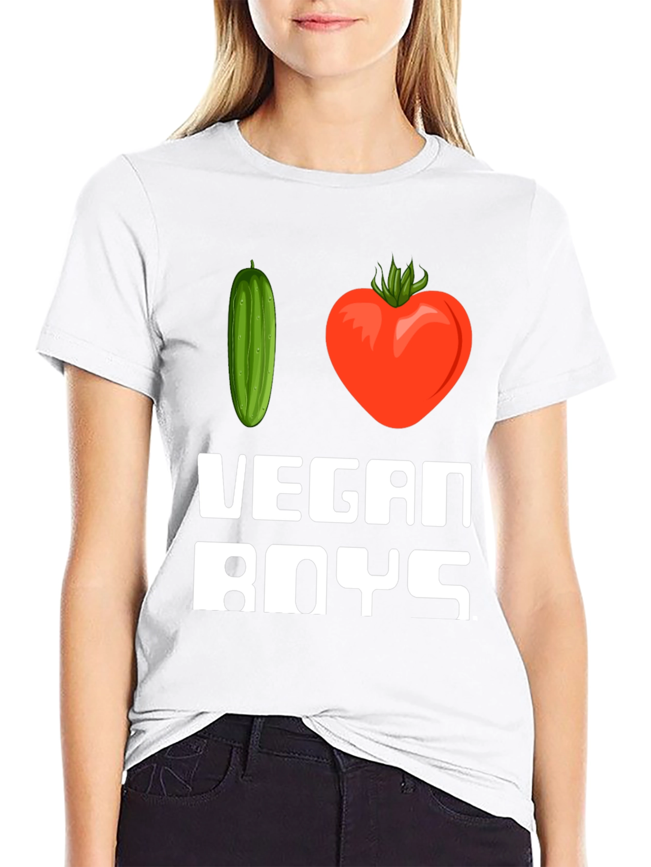 I Heart Vegan Boys T-Shirt - Funny Plant-Based Tee