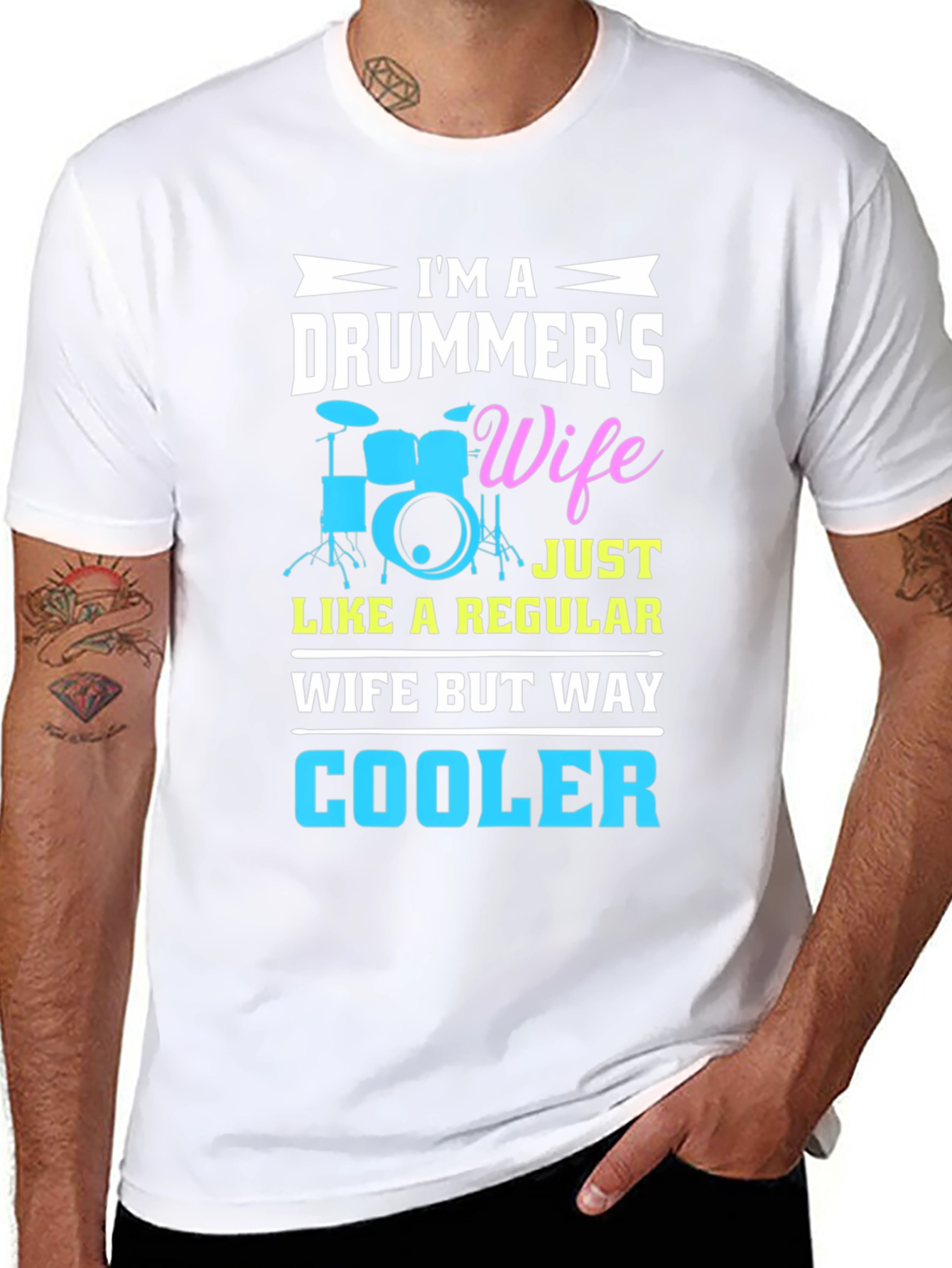 Drummers Wife Graphic T-Shirt - Cool Wife Edition!