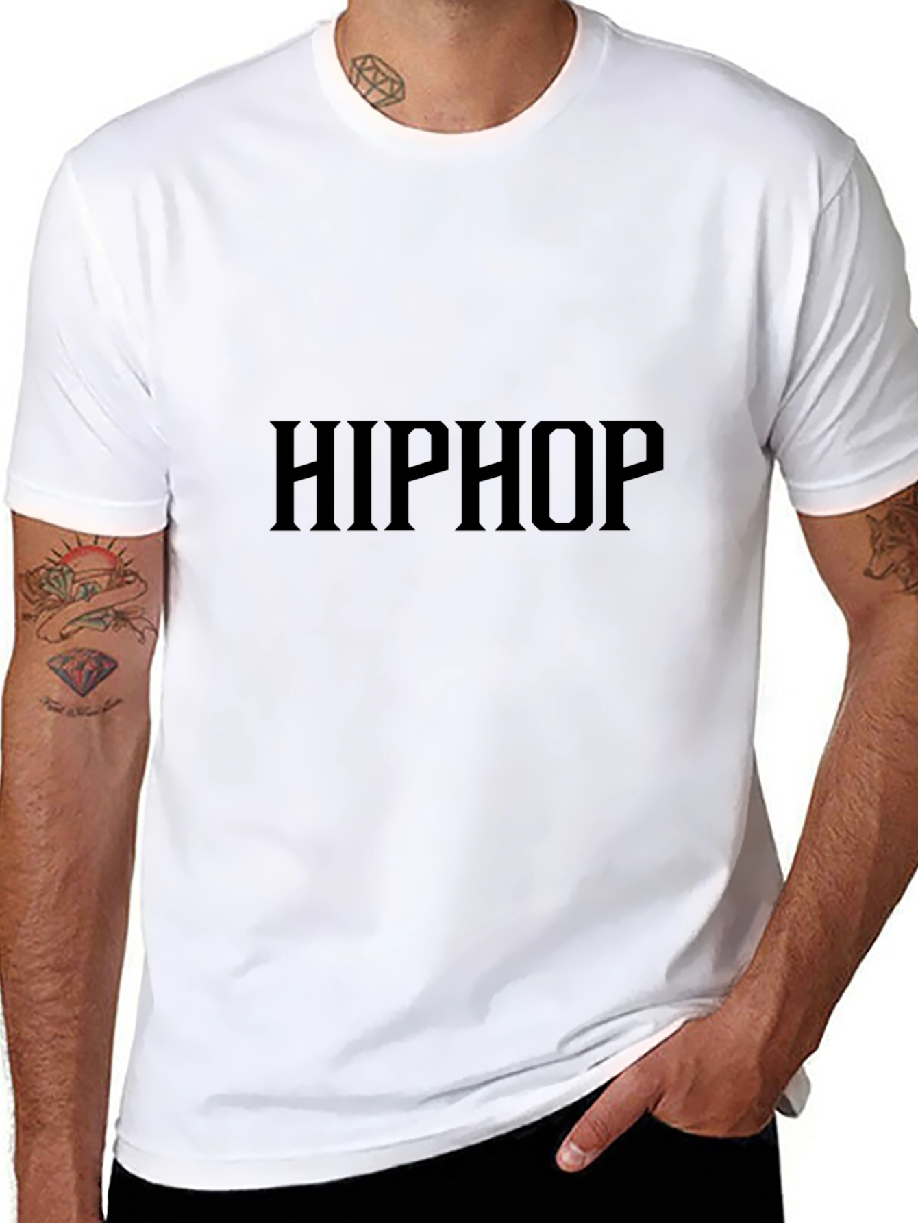 Hiphop Black Graphic Tee - Stylish Casual Wear