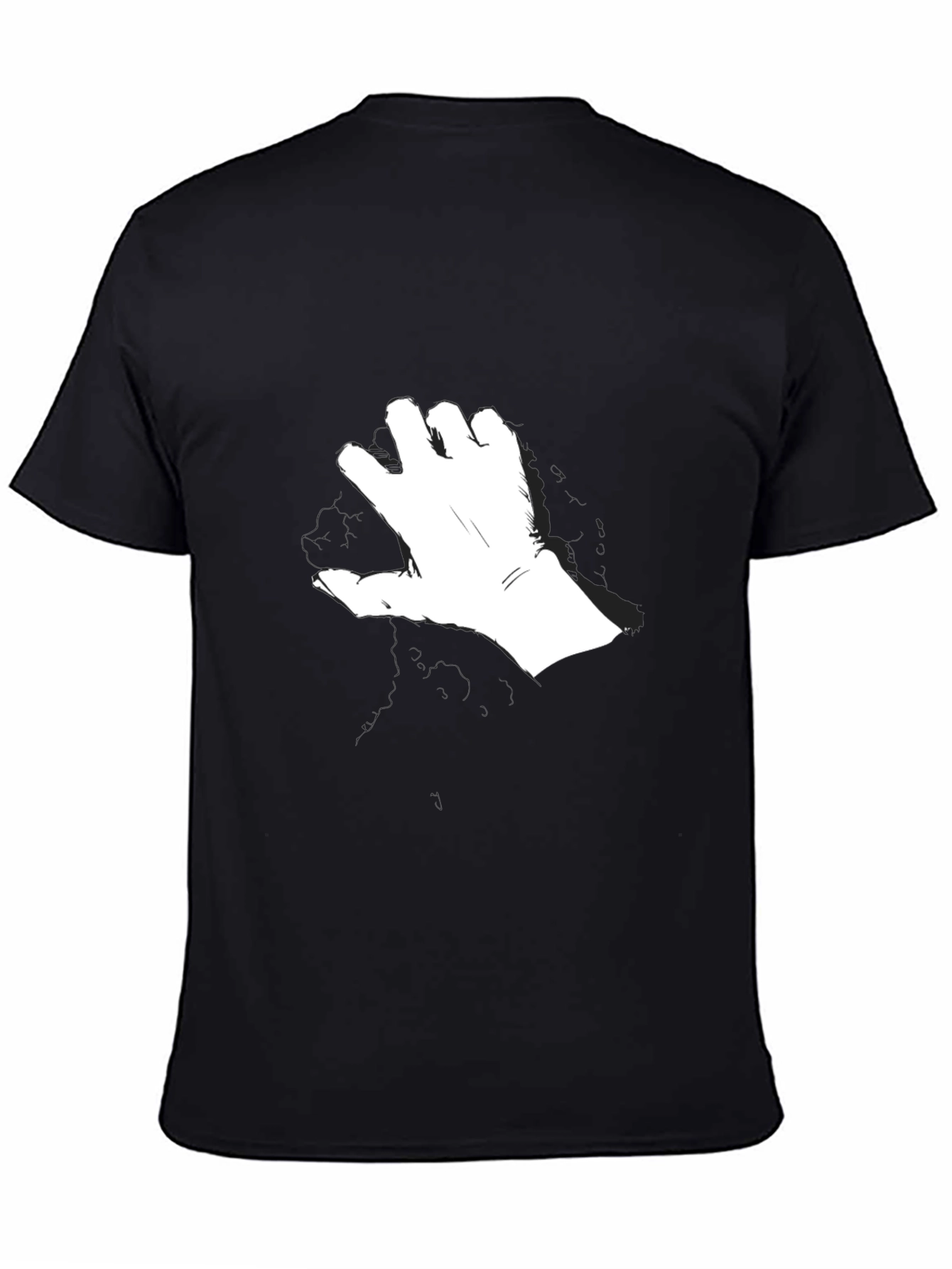 Modern Hand Gesture Graphic Black T-Shirt