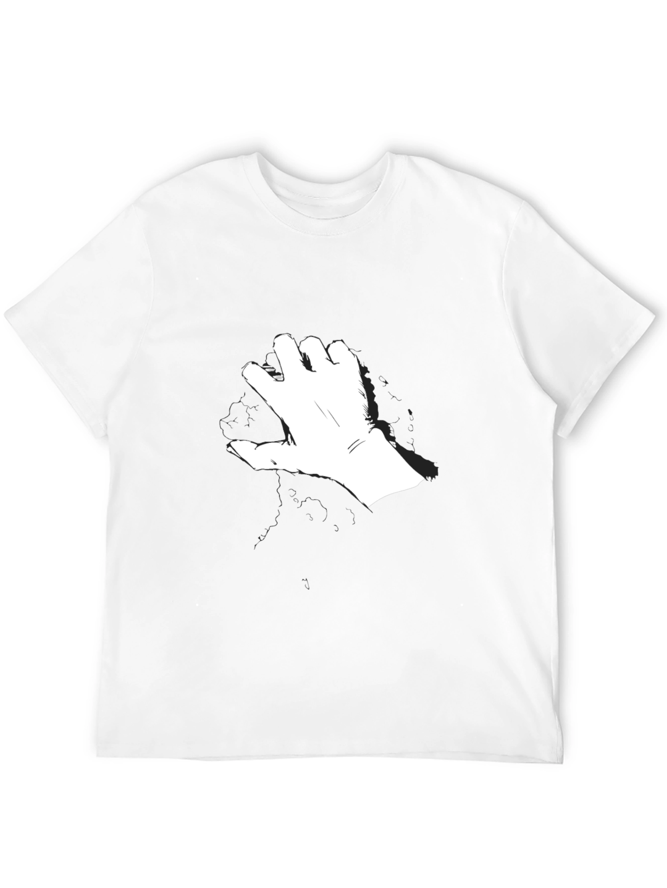 Modern Hand Gesture Graphic Black T-Shirt