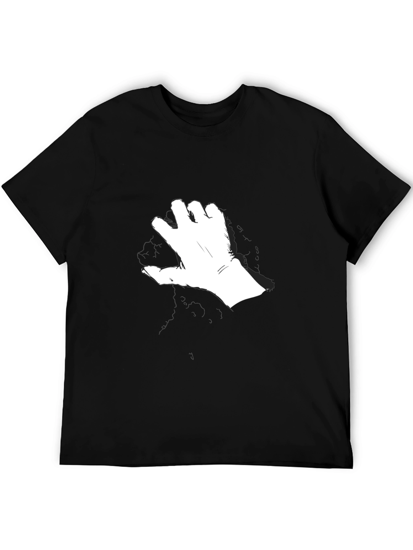 Modern Hand Gesture Graphic Black T-Shirt