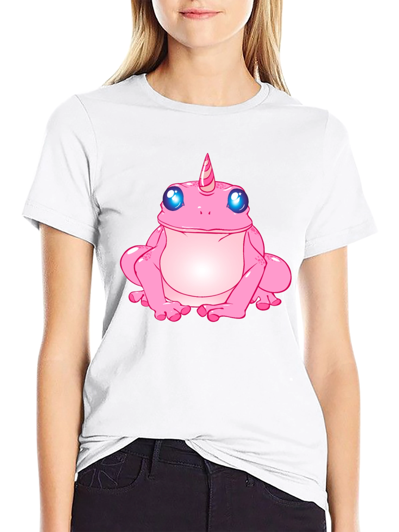 Unicorn Frog Graphic T-Shirt - Black