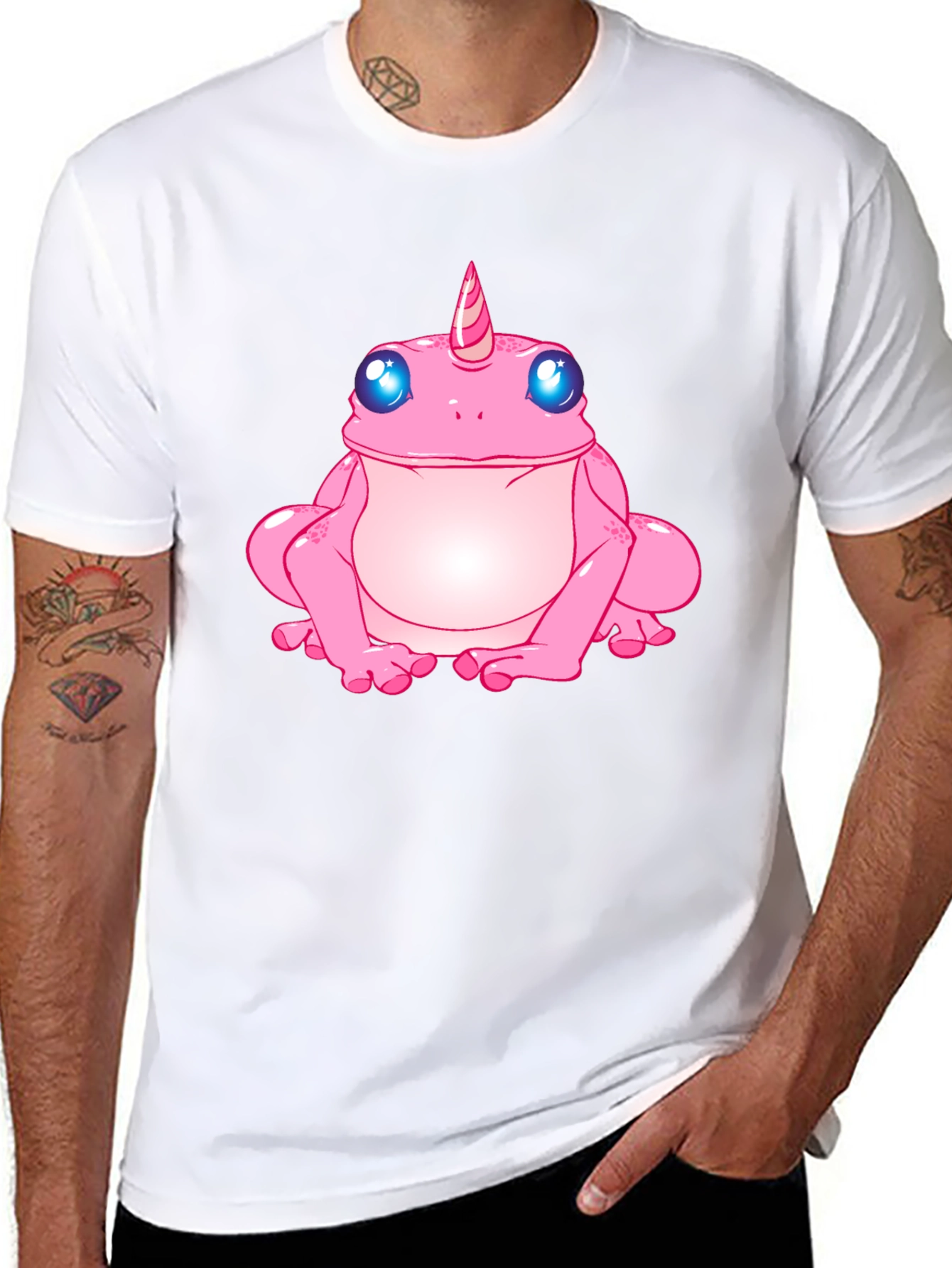 Unicorn Frog Graphic T-Shirt - Black
