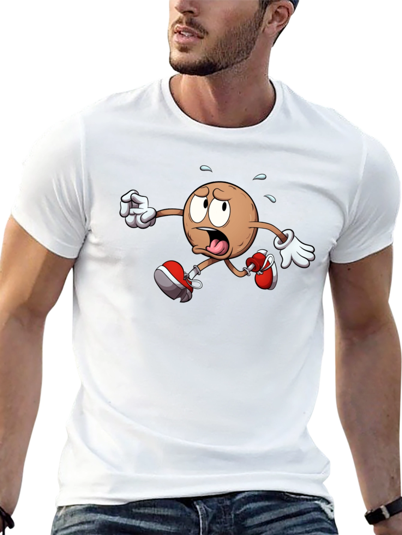 Funny Running Cartoon T-Shirt
