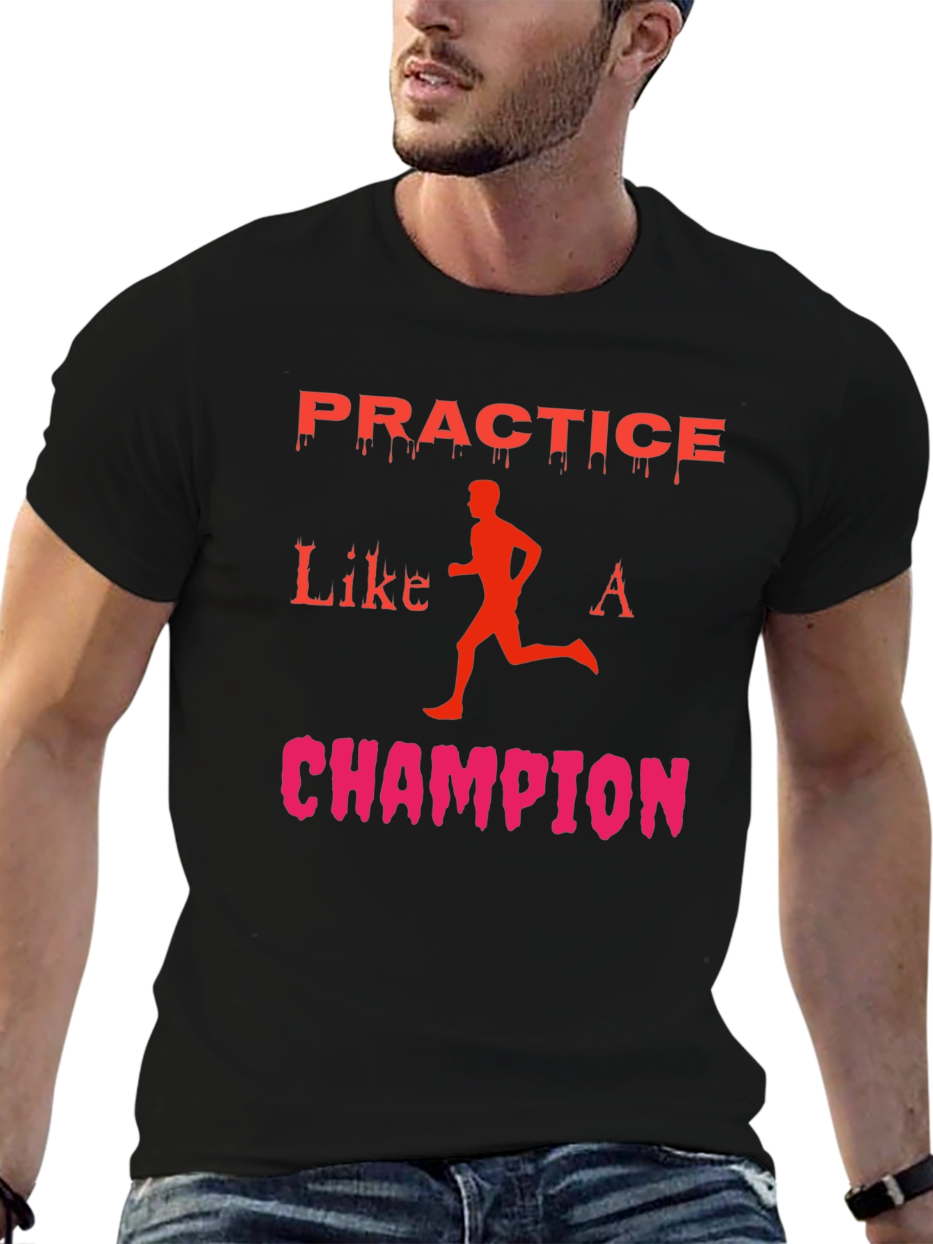 Practice Like a Champion Black Graphic Tee
