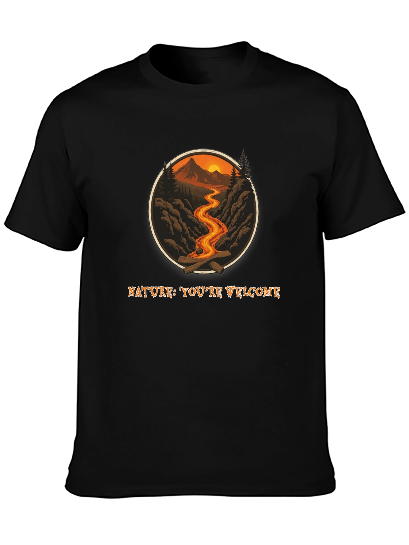 Nature Welcome Graphic Tee - Black