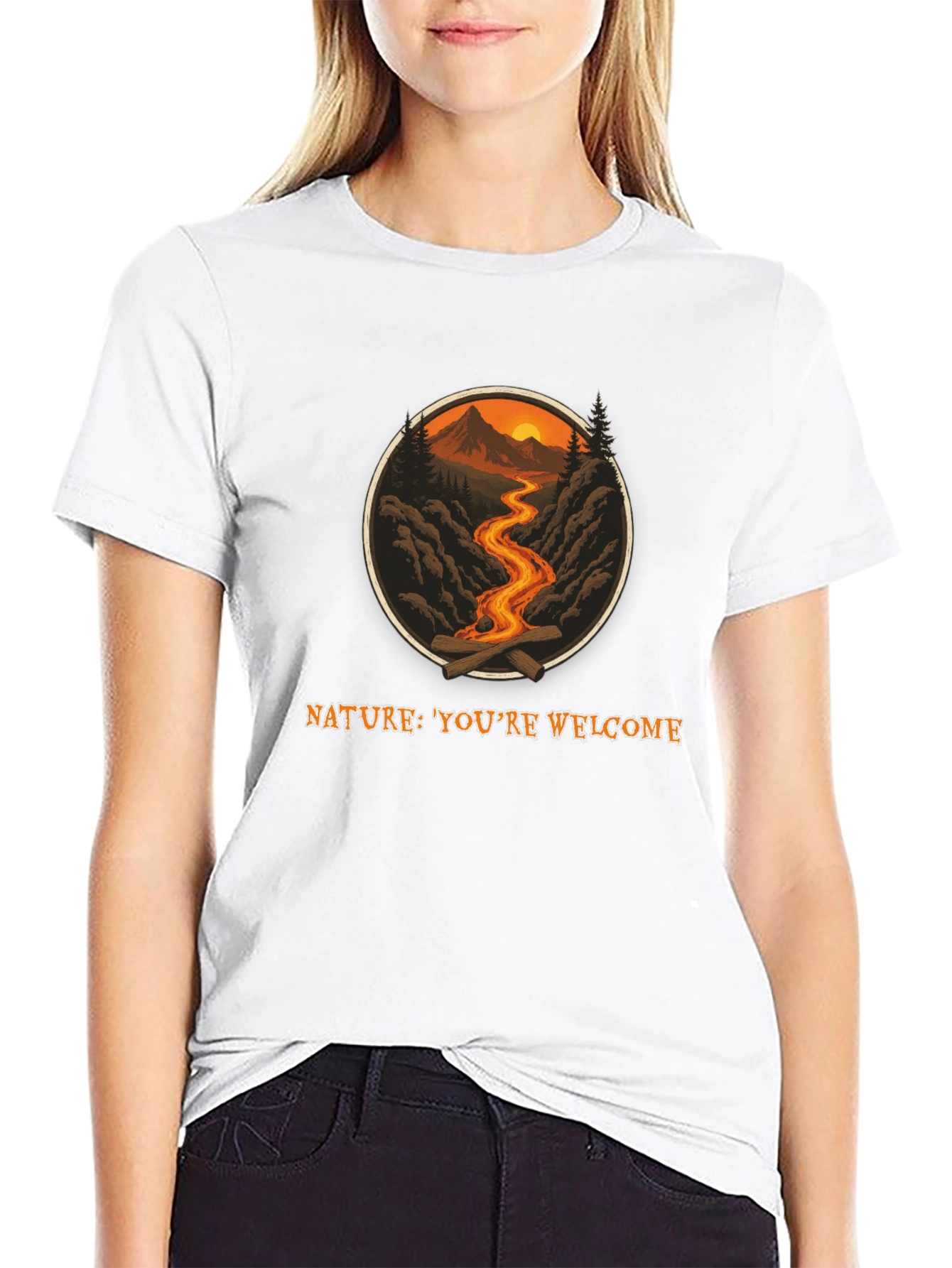 Nature Welcome Graphic Tee - Black