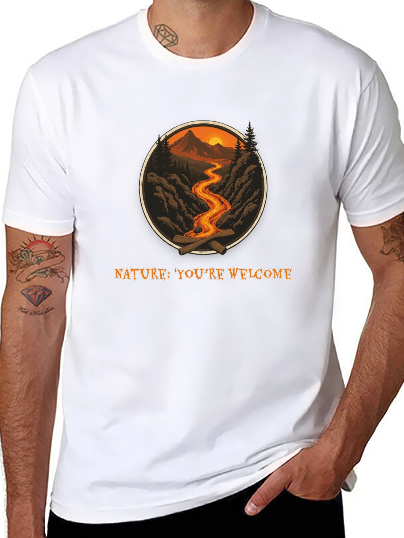 Nature Welcome Graphic Tee - Black