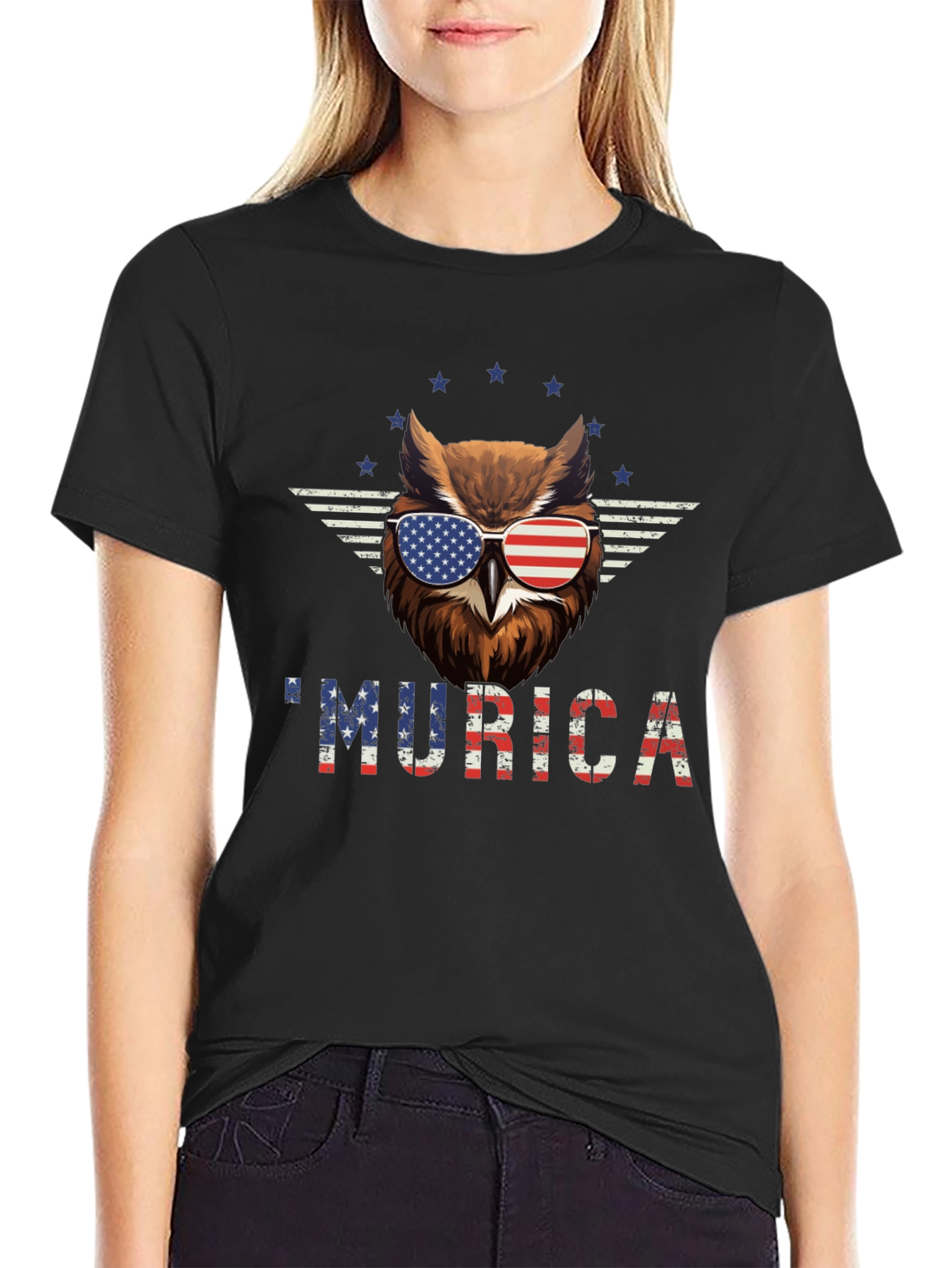 Patriotic Owl Murica T-Shirt - USA Pride