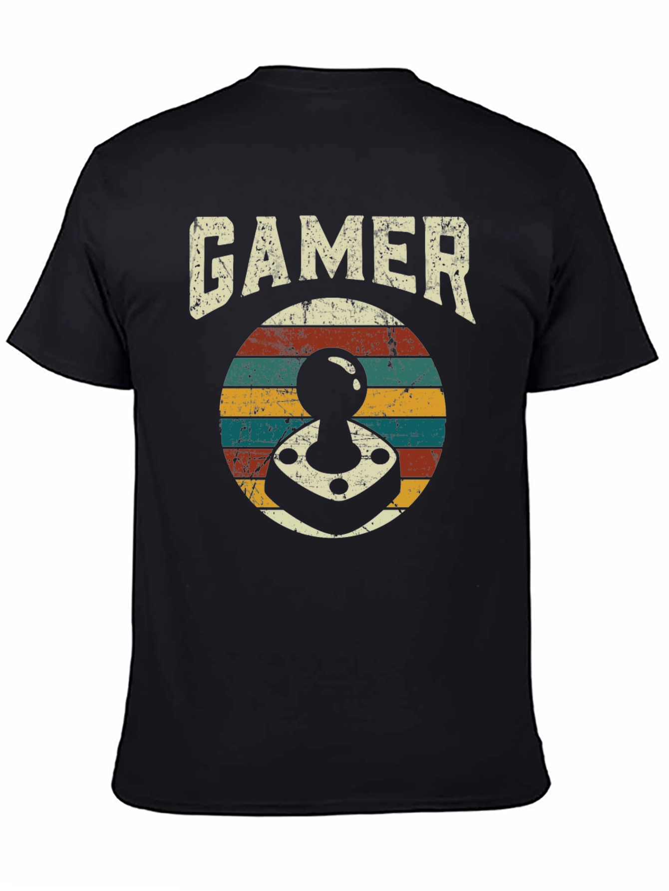 Retro Gamer Joystick Graphic Tee - Black