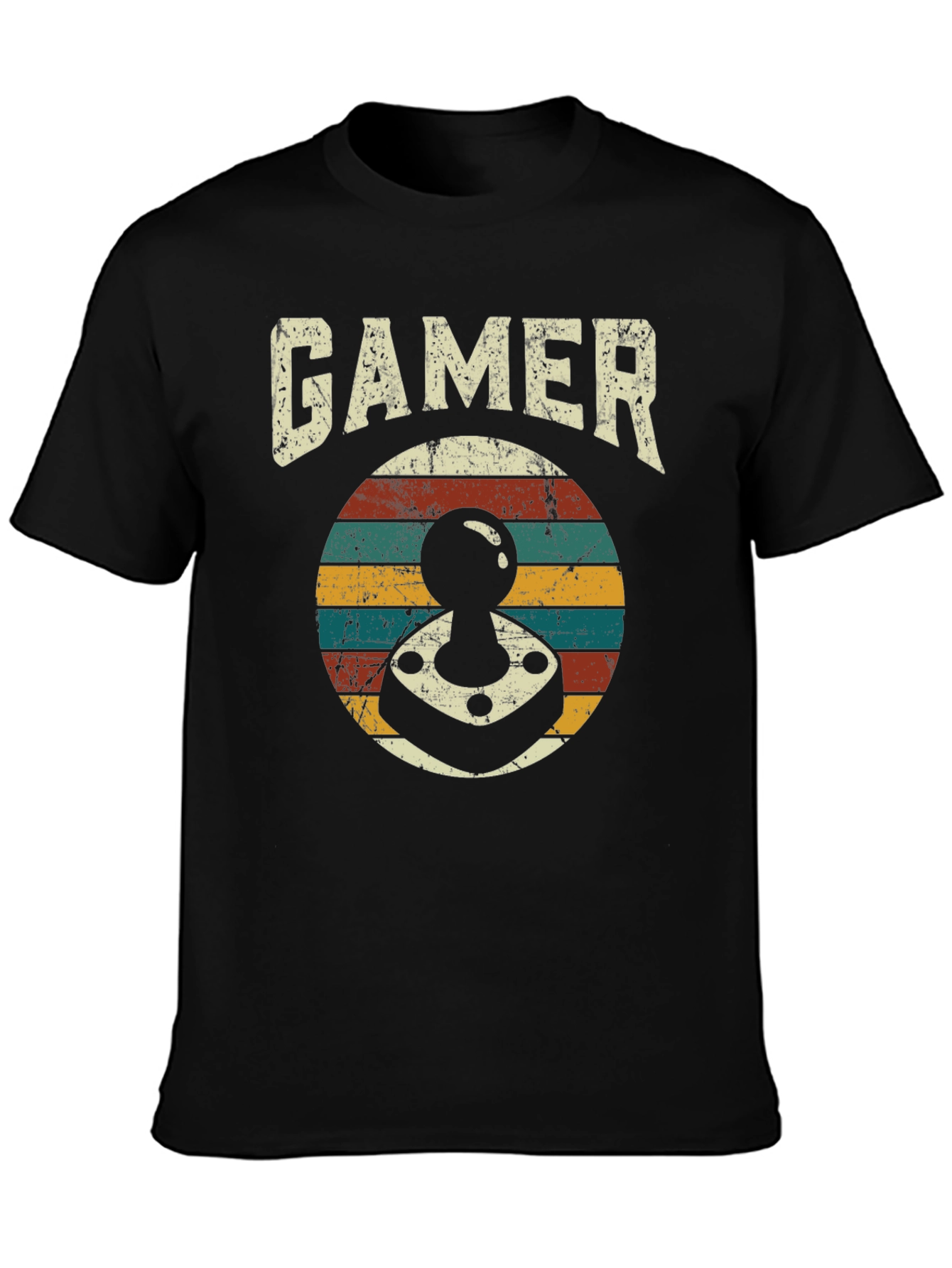 Retro Gamer Joystick Graphic Tee - Black