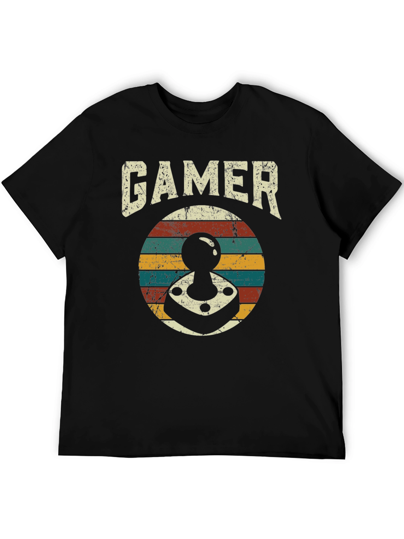 Retro Gamer Joystick Graphic Tee - Black