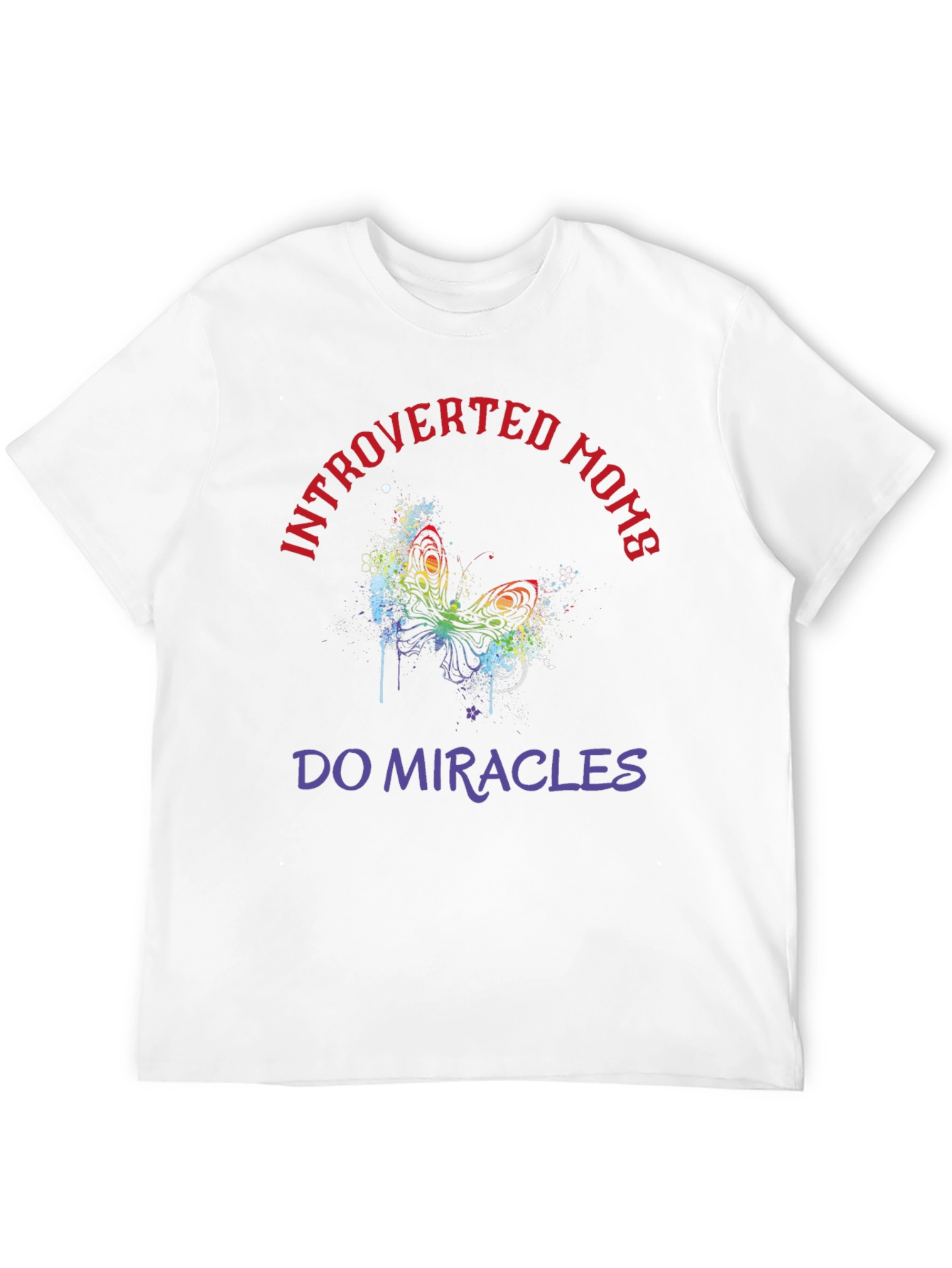 Introverted Moms T-Shirt Butterfly Graphic