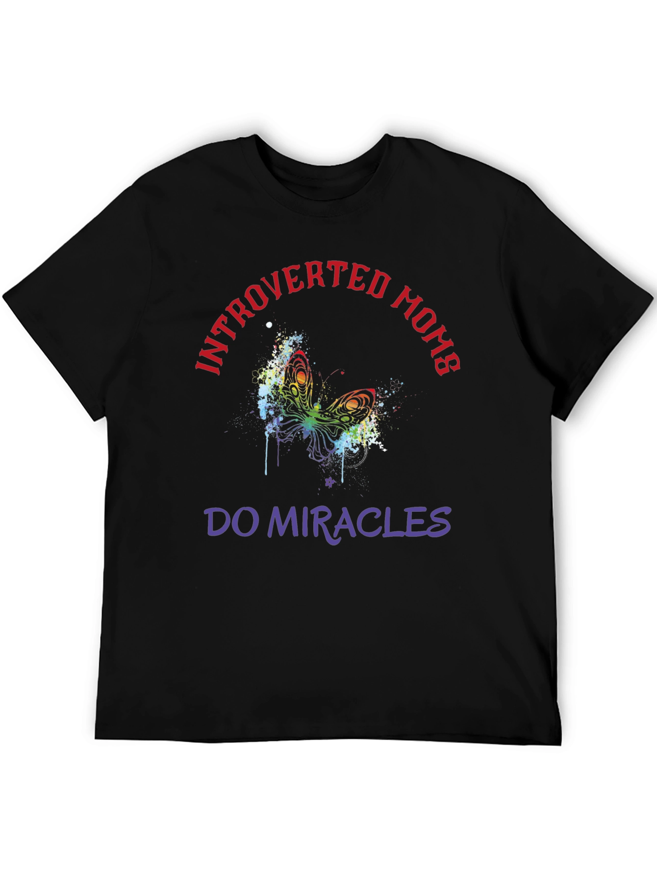 Introverted Moms T-Shirt Butterfly Graphic