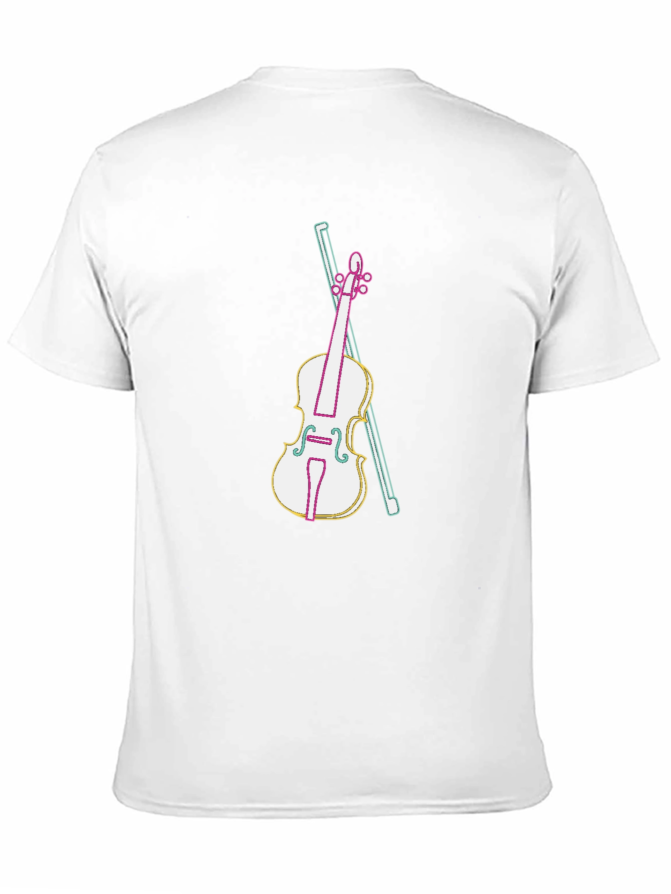 Neon Violin Graphic Tee - Stylish Music Lover Shirt