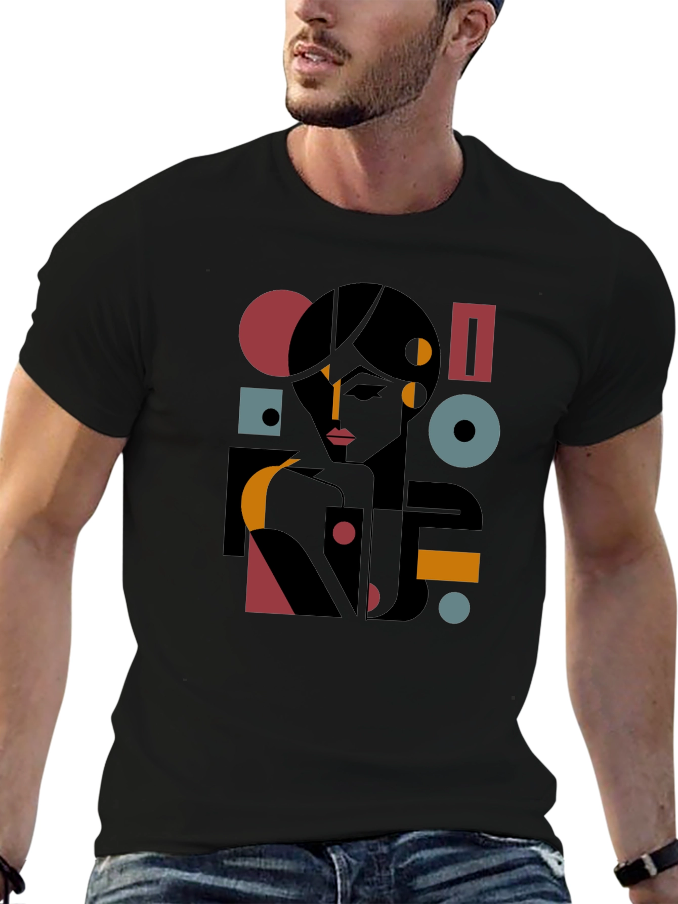 Abstract Geometric Woman Graphic Tee