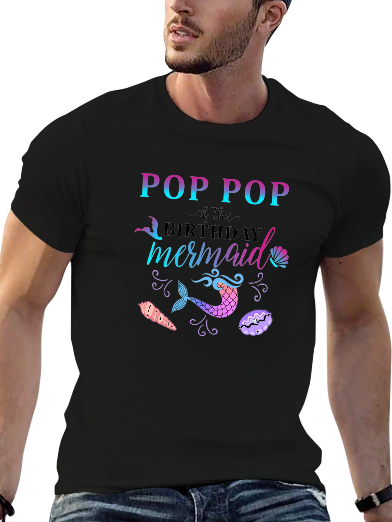 Pop Pop Mermaid Birthday T-Shirt