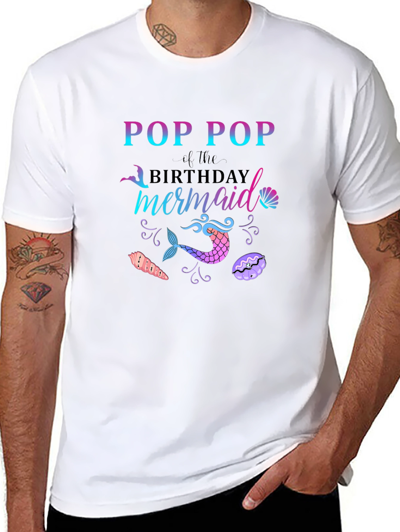 Pop Pop Mermaid Birthday T-Shirt