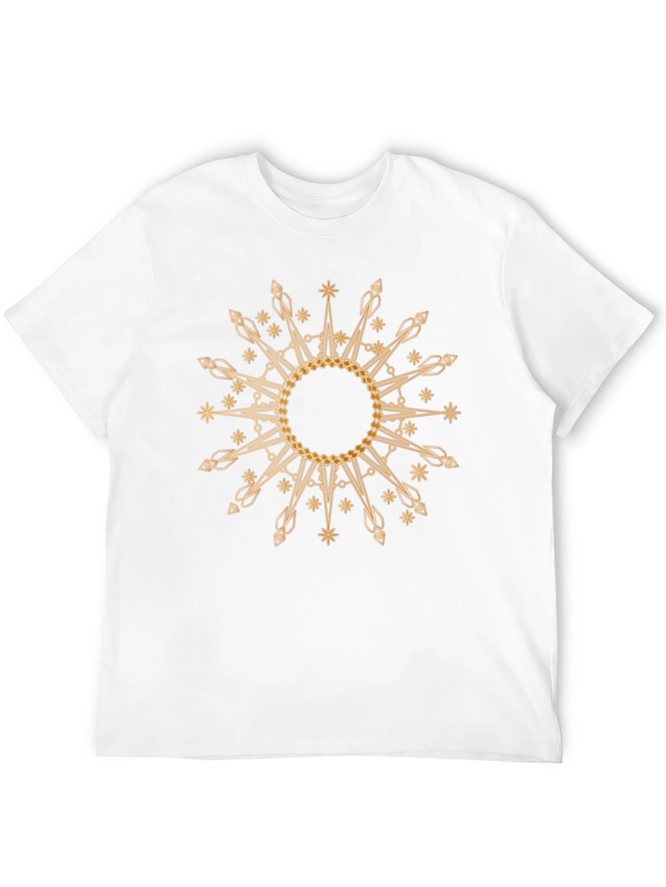 Gold Snowflake Graphic Black T-Shirt