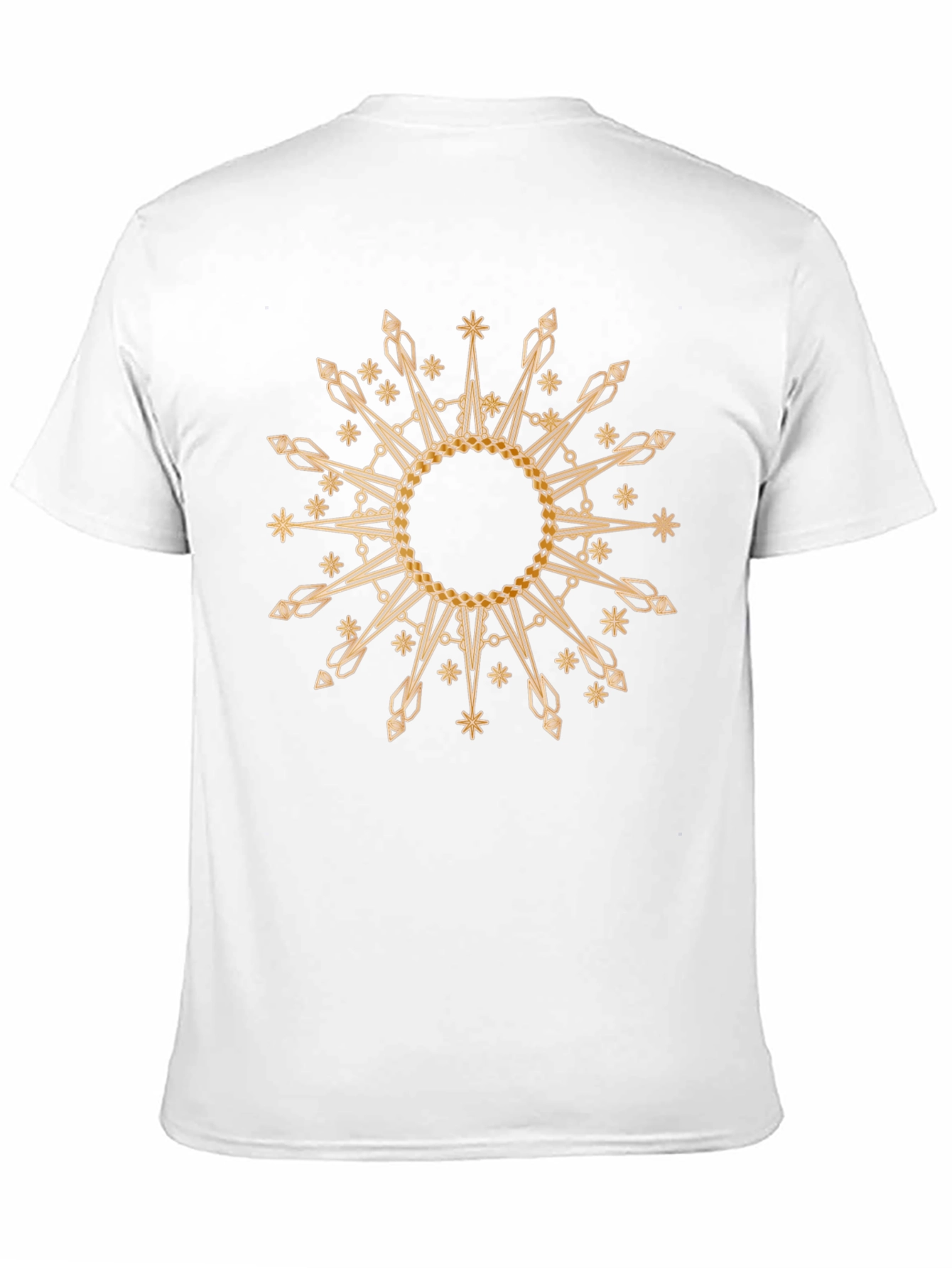 Gold Snowflake Graphic Black T-Shirt
