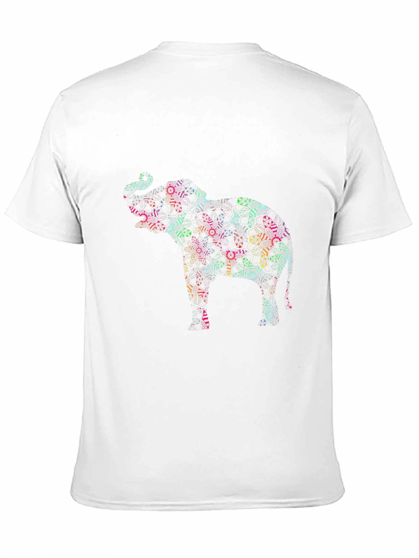 Abstract Elephant Graphic Black T-Shirt