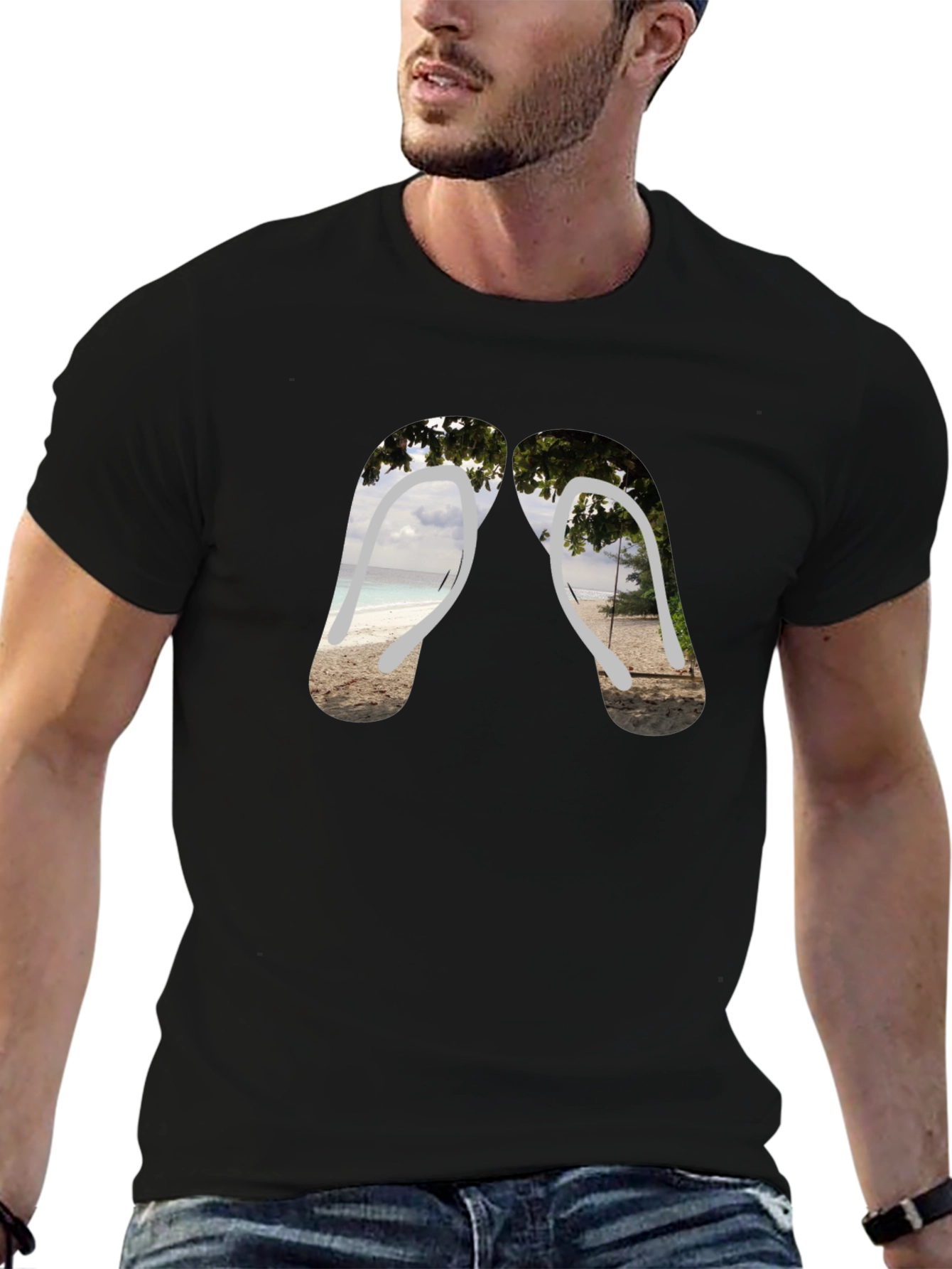 Beach Vibes Flip Flop Graphic Tee